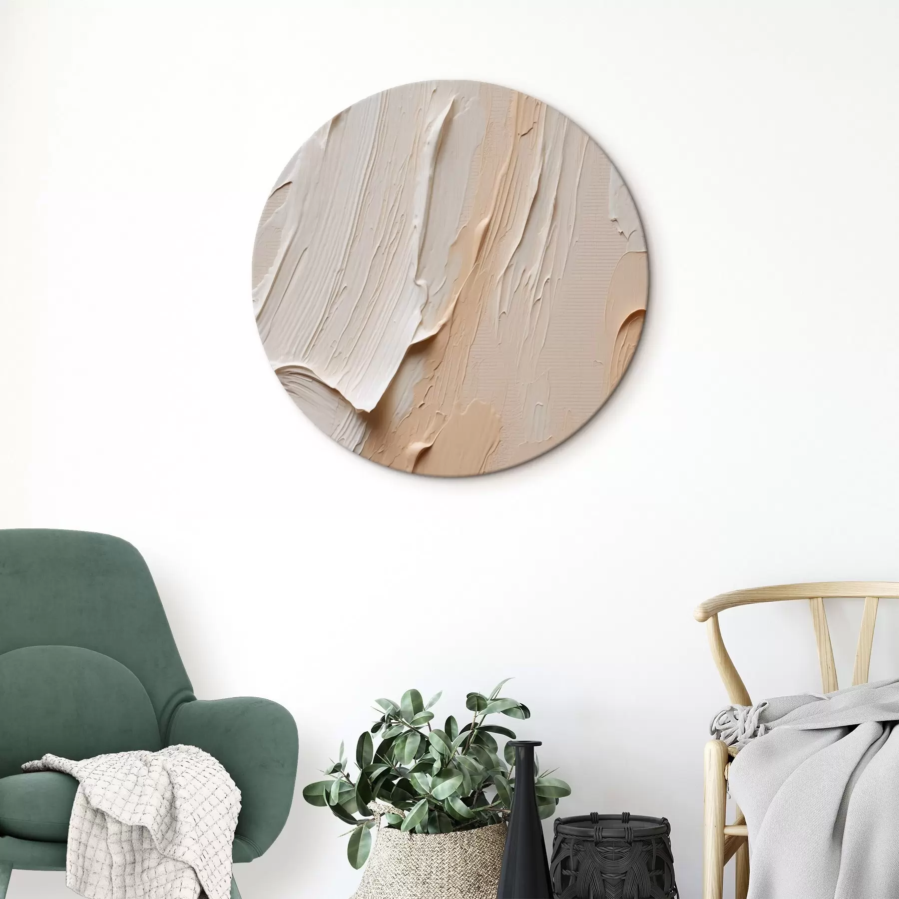 fotótapéta Texturált pasztell ecsetvonások bézs-krém árnyalatokban r45871