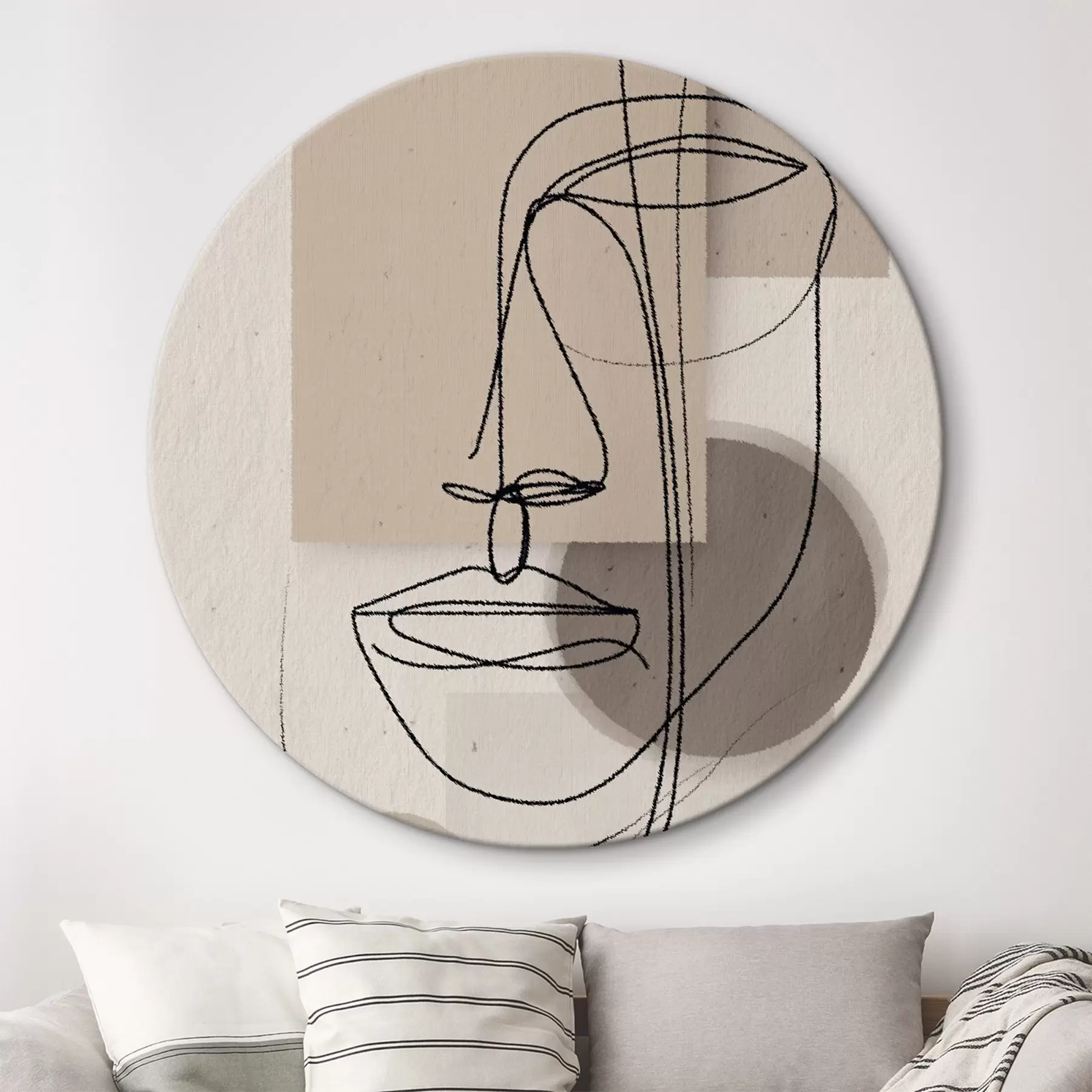 fotótapéta Vonalkép bézs geometrikus formák felett r45886