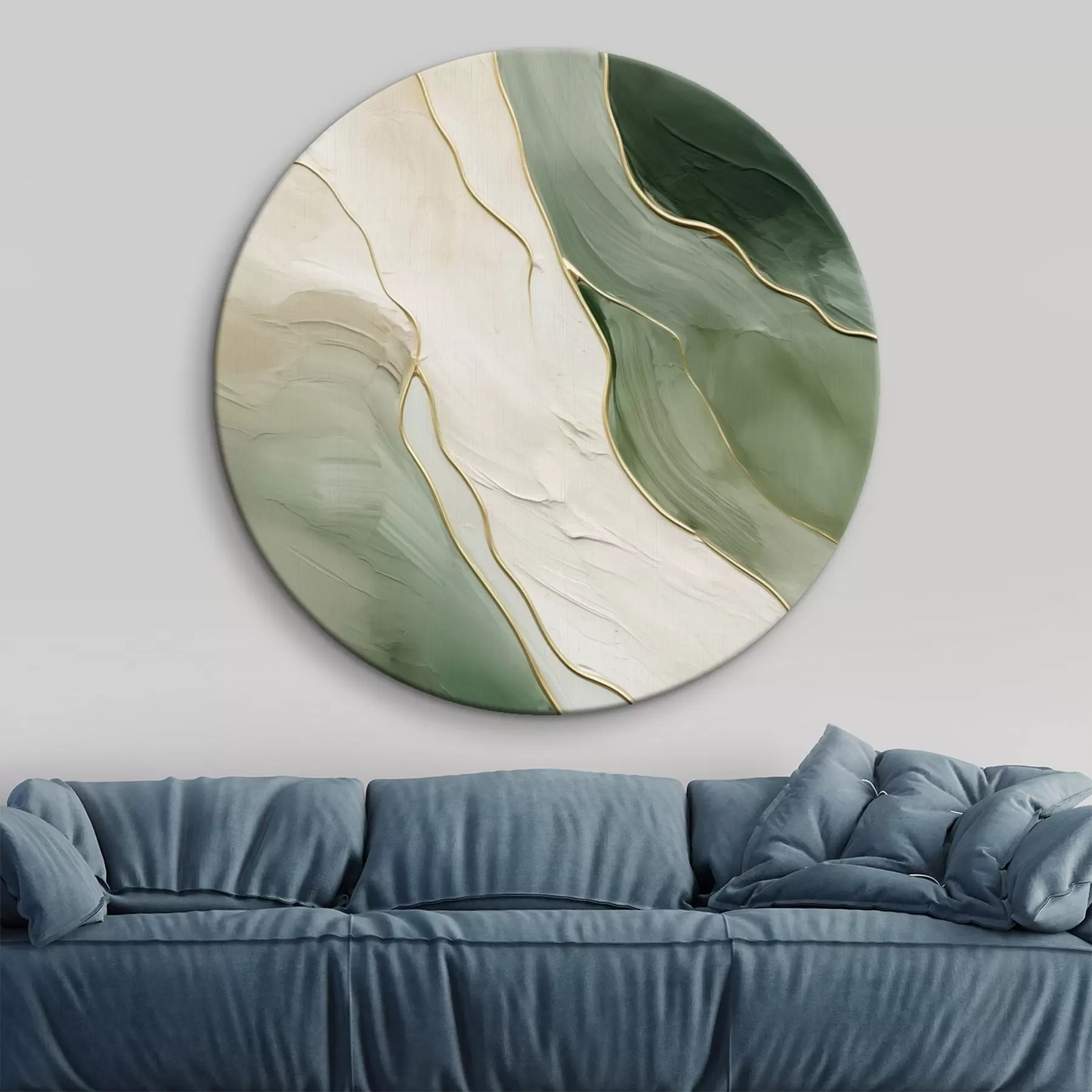 fotótapéta Smaragd absztrakció finom sárga vonalakkal r45888