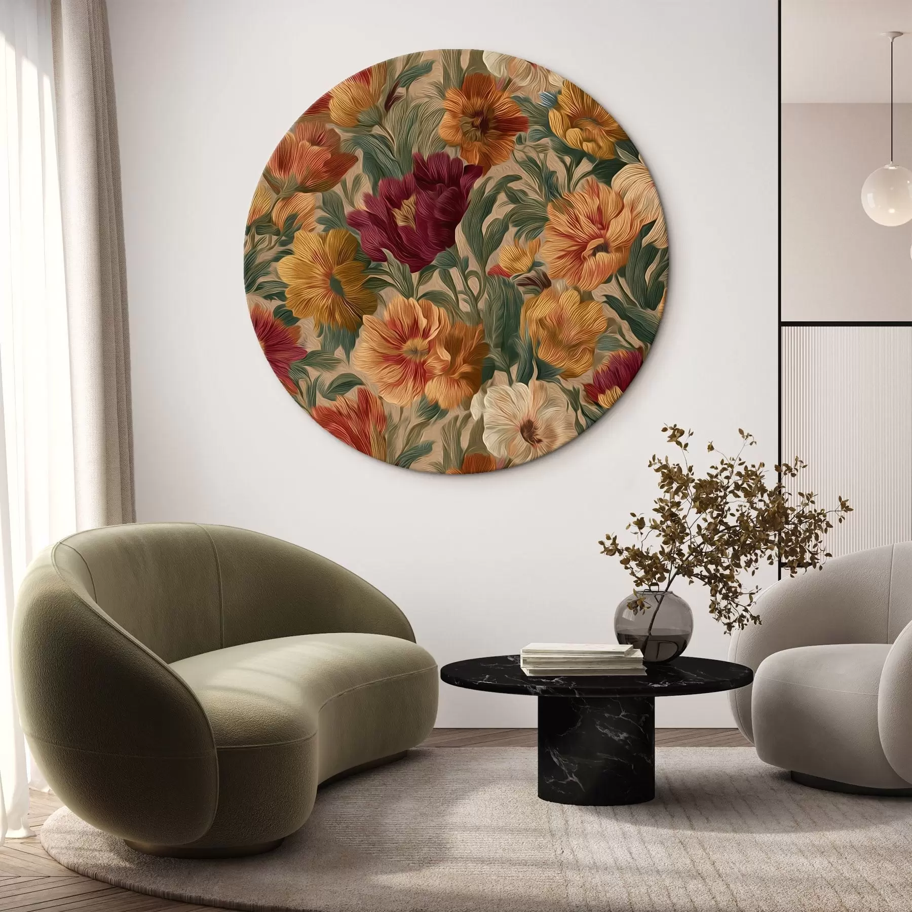 fotótapéta Vintage virágminta meleg színvilágban r45896