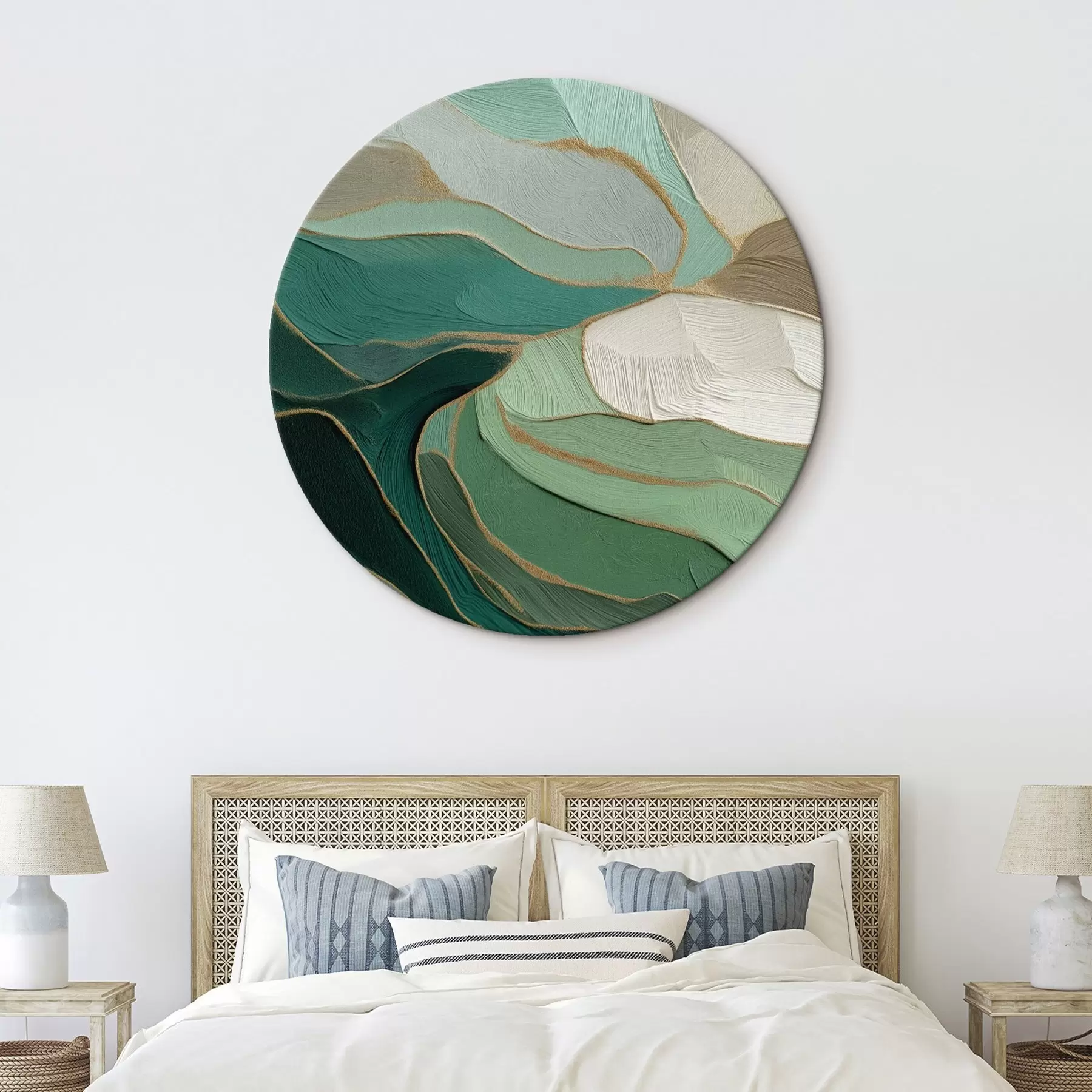 fotótapéta Zöldes-zöld absztrakció sárga kontúrral r45901