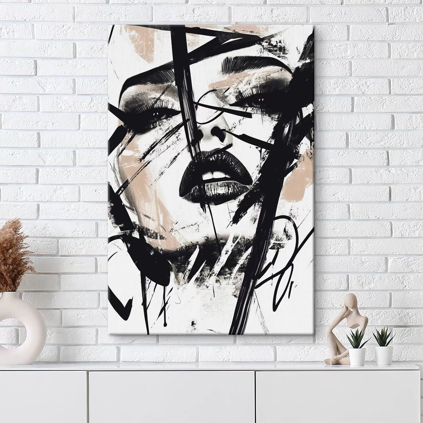 fotótapéta Absztrakt graffiti stílusú nőportré s45777