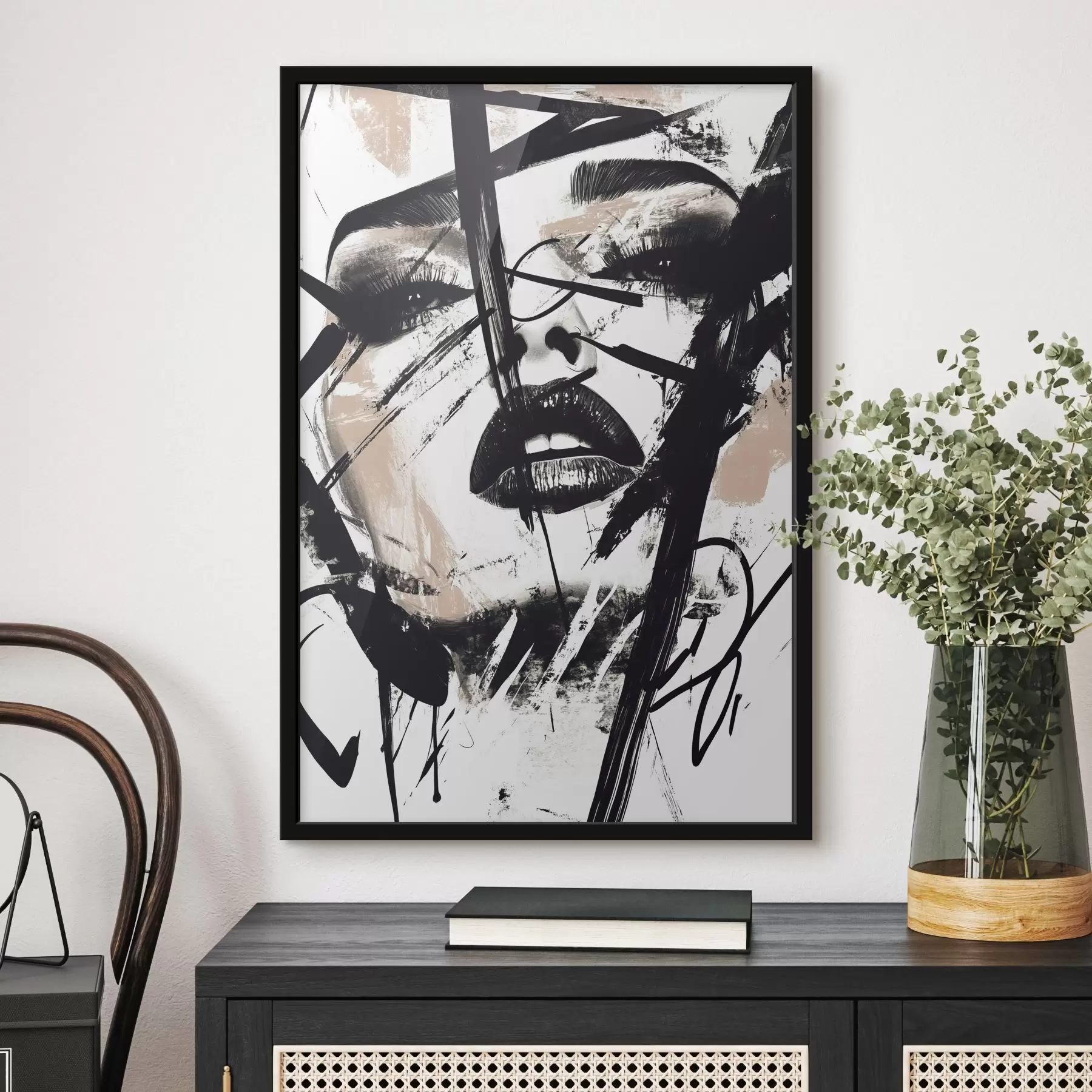 fotószőnyeg Absztrakt graffiti stílusú nőportré f45777