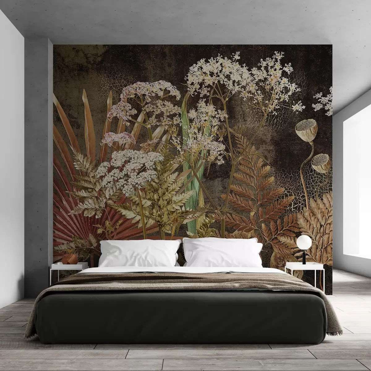fotószőnyeg Herbárium sötét háttérrel w09323