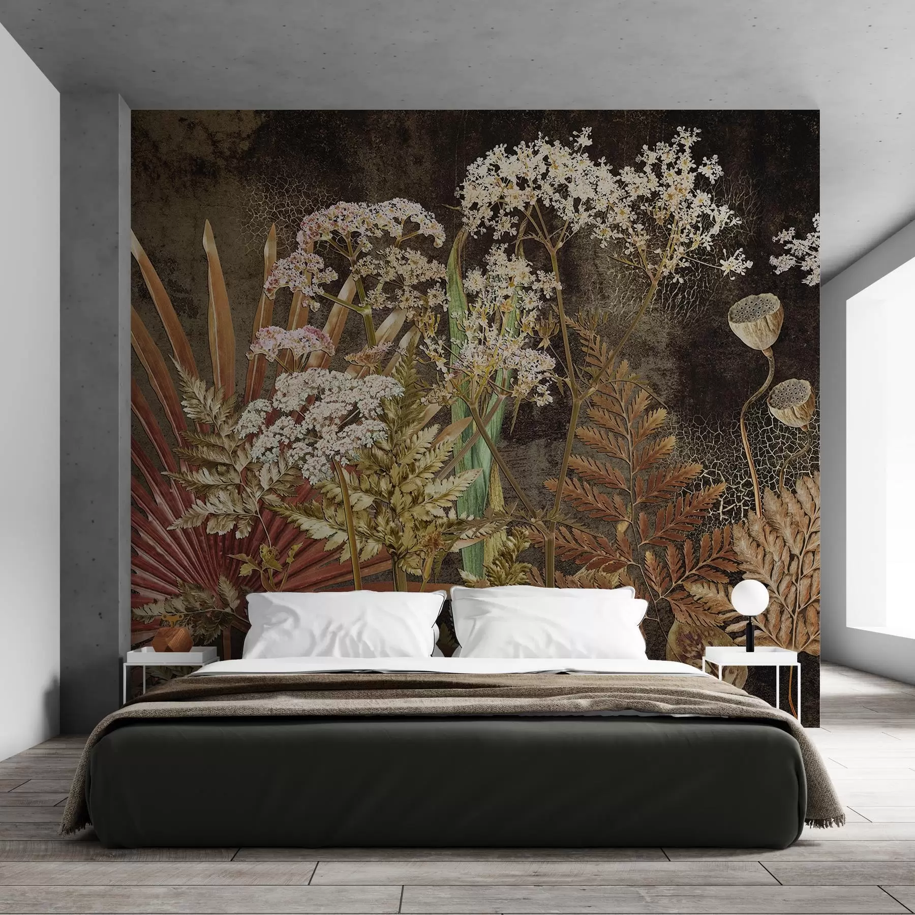 fotószőnyeg Herbárium sötét háttérrel w09323