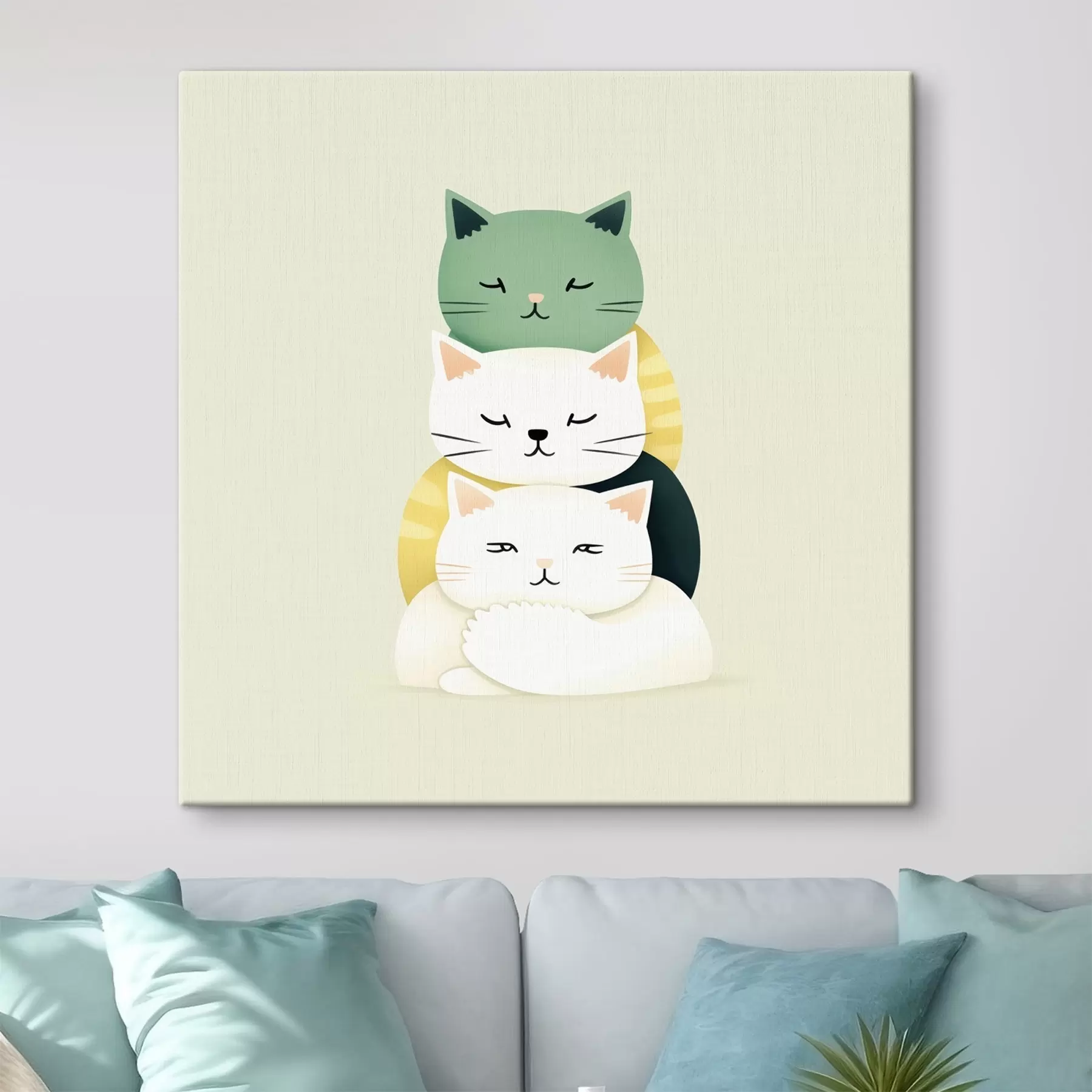 fotótapéta Három macska animációs stílusú kompozíciója s45734