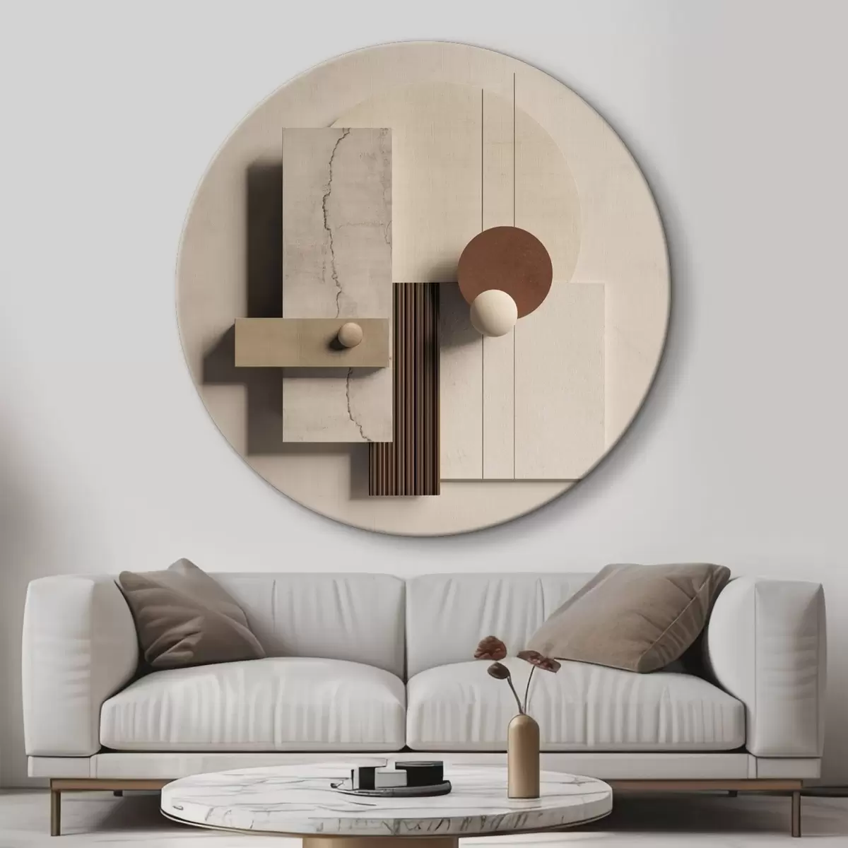 Kerek festmények Geometrikus egyensúly minimalista stílusban r45855