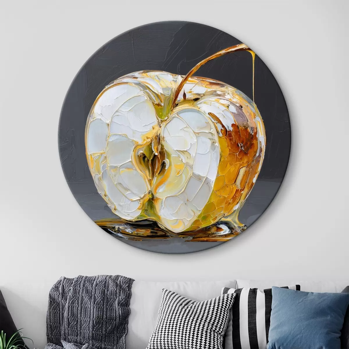 Kerek festmények Édes alma festészeti stílusban r45861