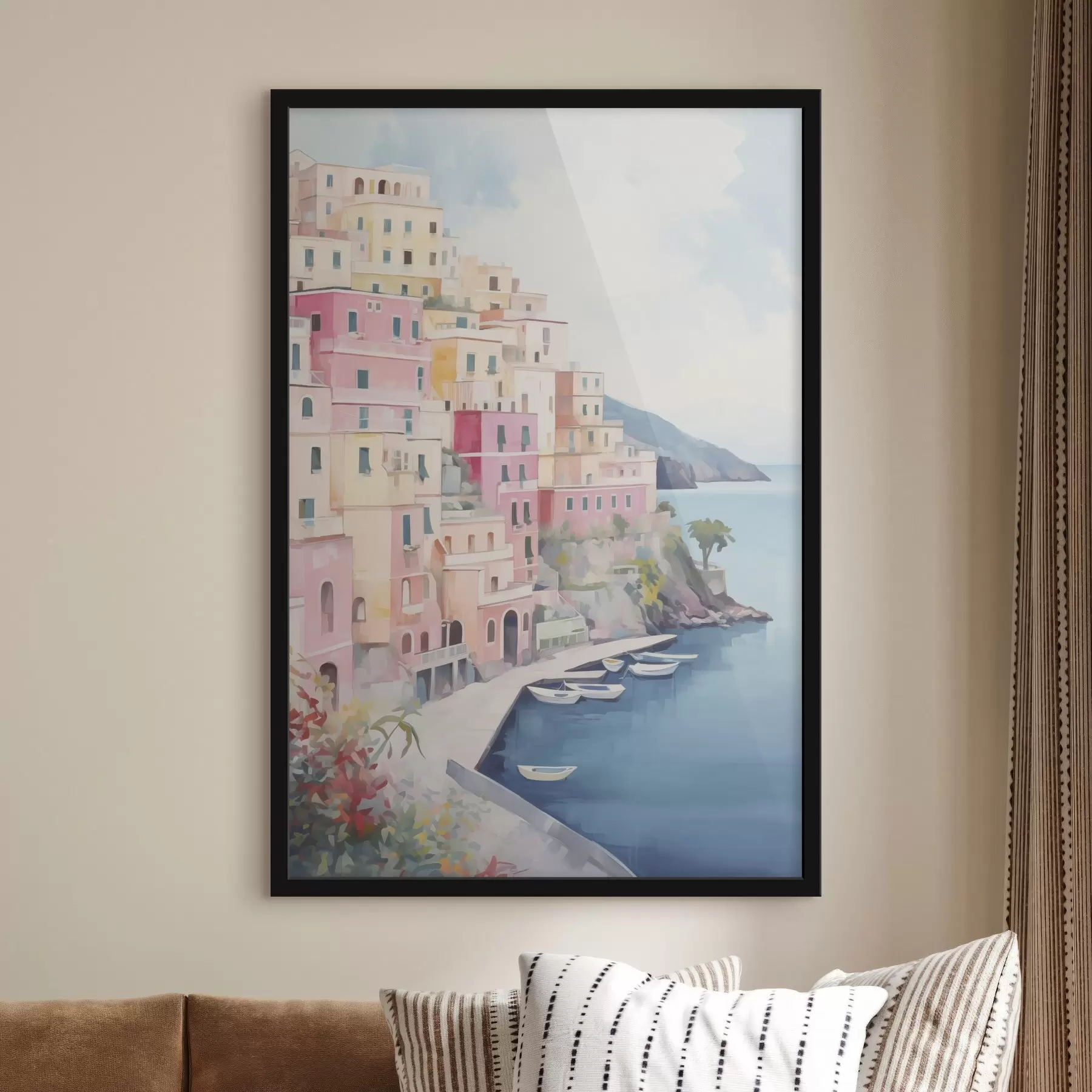 fotószőnyeg Házak a tengerparti öbölnél f46066