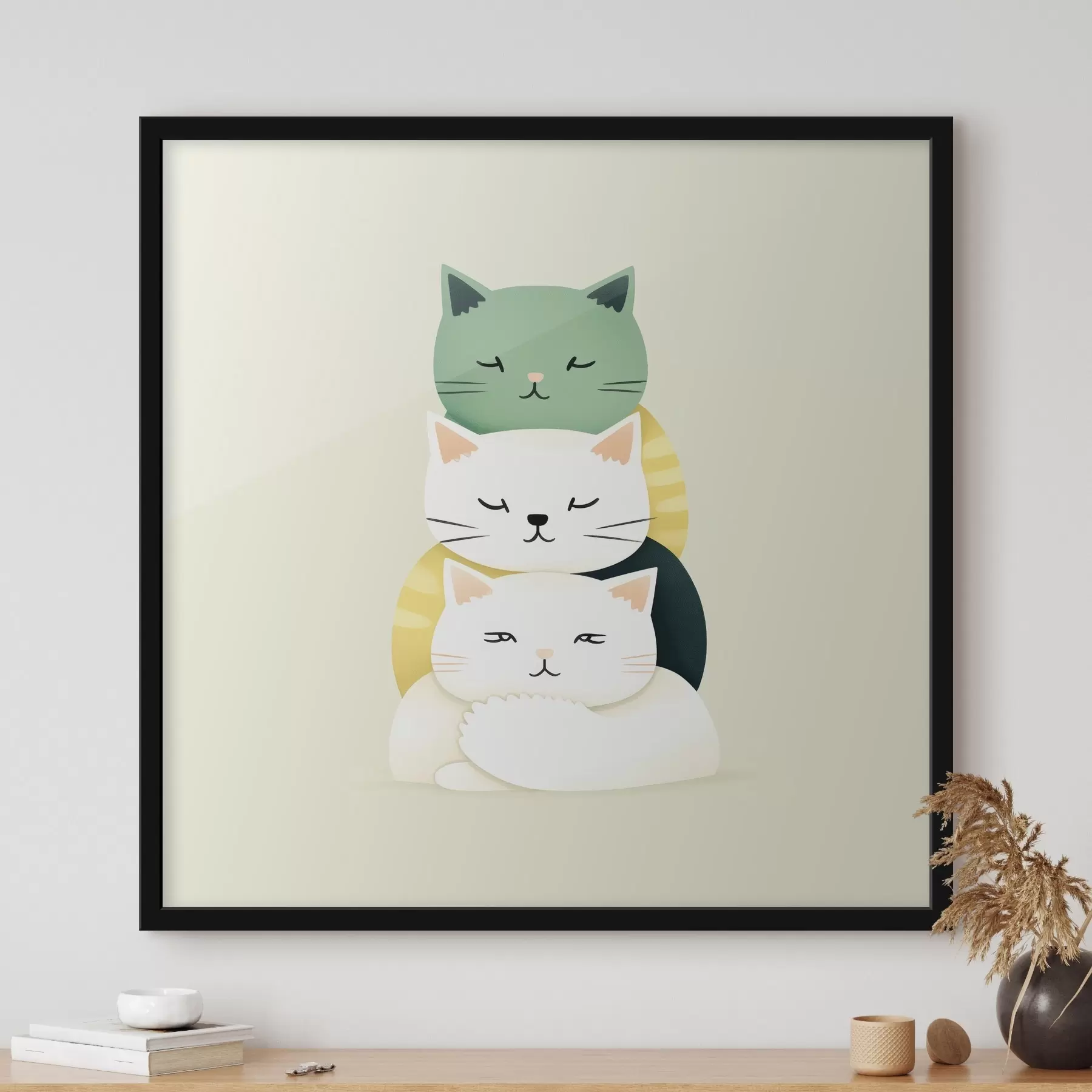 fotószőnyeg Három macska animációs stílusú kompozíciója f45734