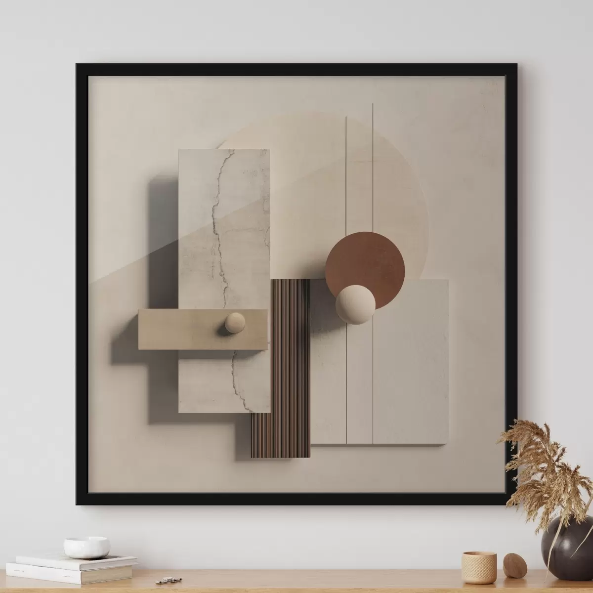 Plakát a sziklán Geometrikus egyensúly minimalista stílusban f45855