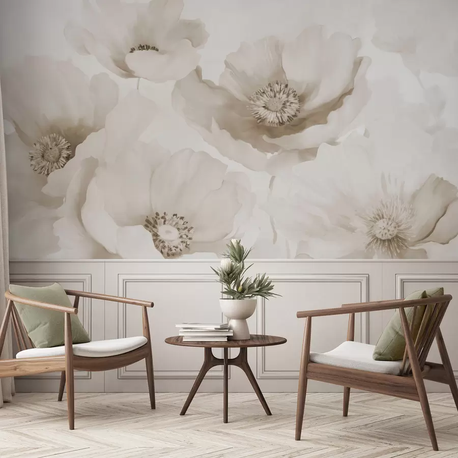 fotószőnyeg Pipacsok  bézs árnyalatok w04656v1