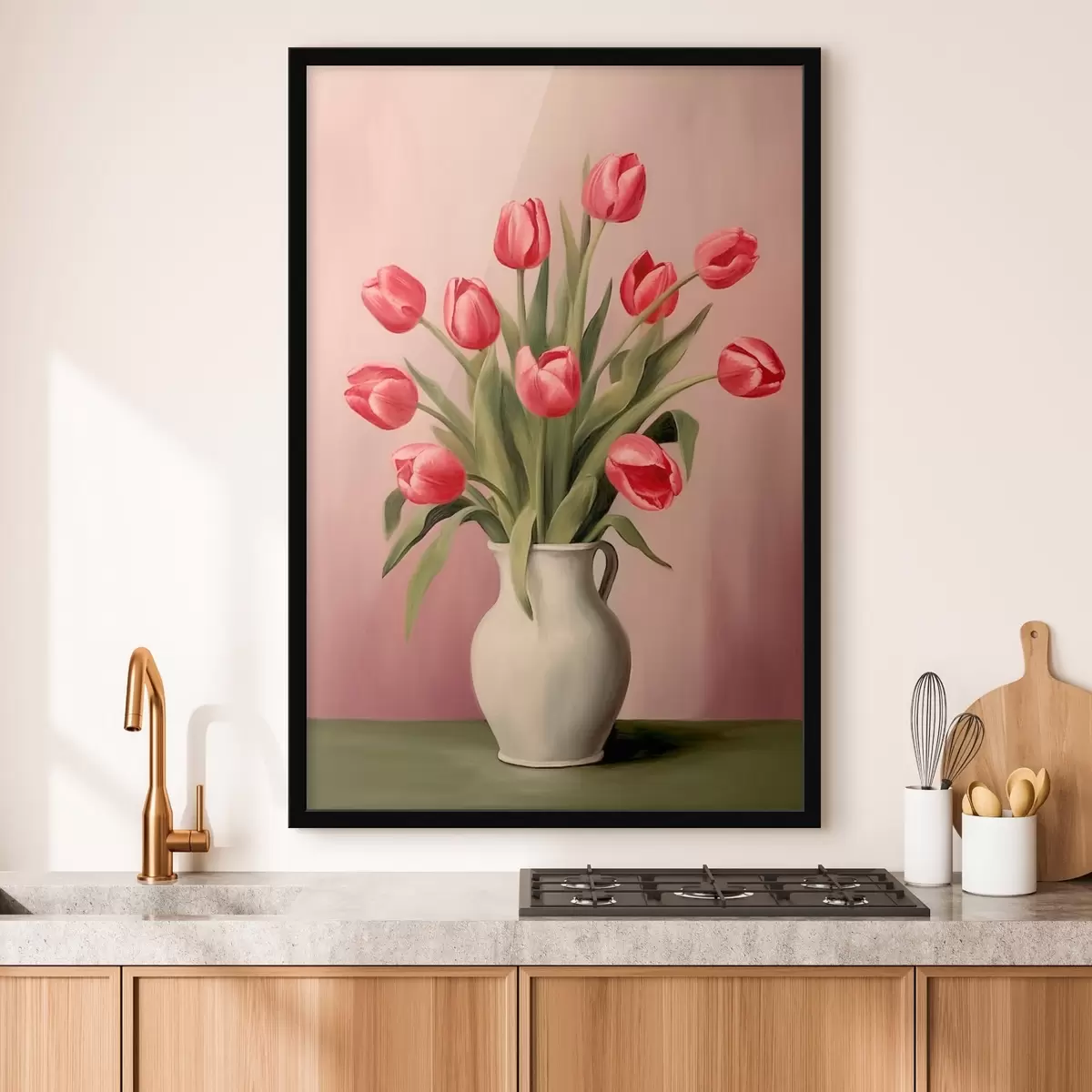 Plakát a sziklán Tulipánok vázában f46210