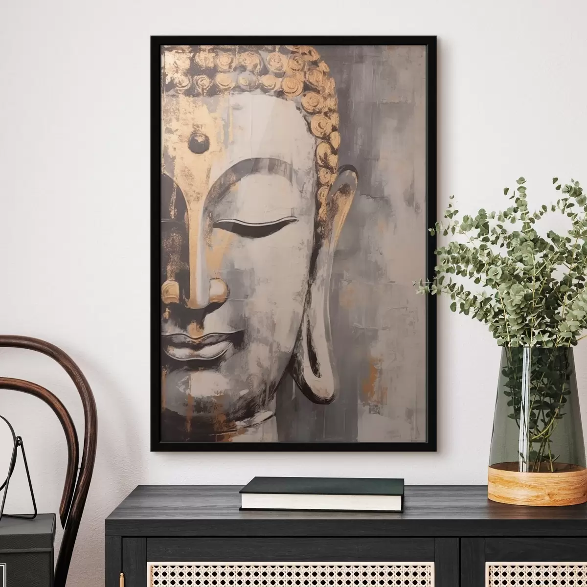 Plakát a sziklán Buddha f46216