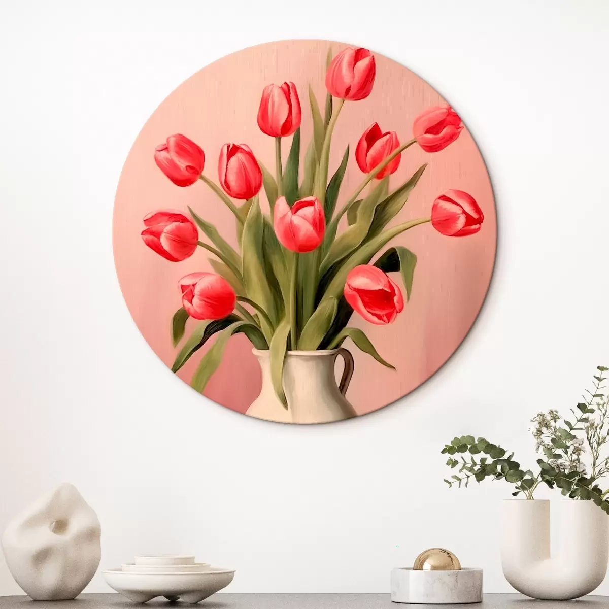 Kerek festmények Tulipánok vázában r46210
