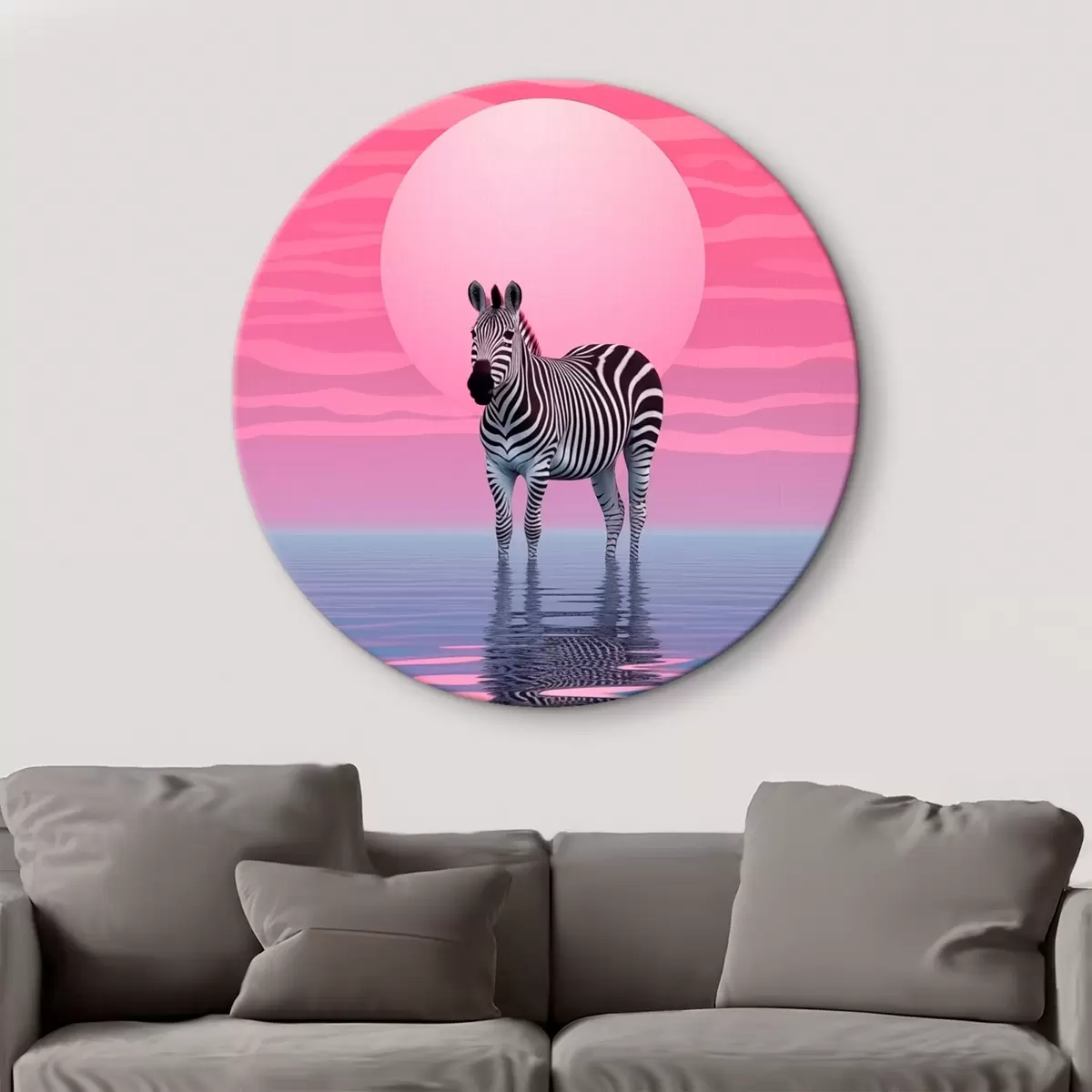 Kerek festmények Zebra naplementekor r46230