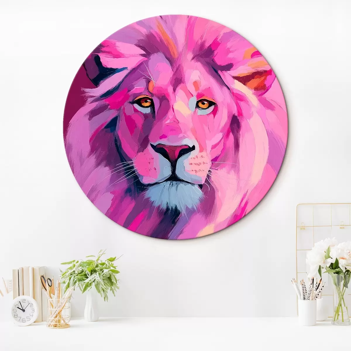 Kerek festmények Lion r46243