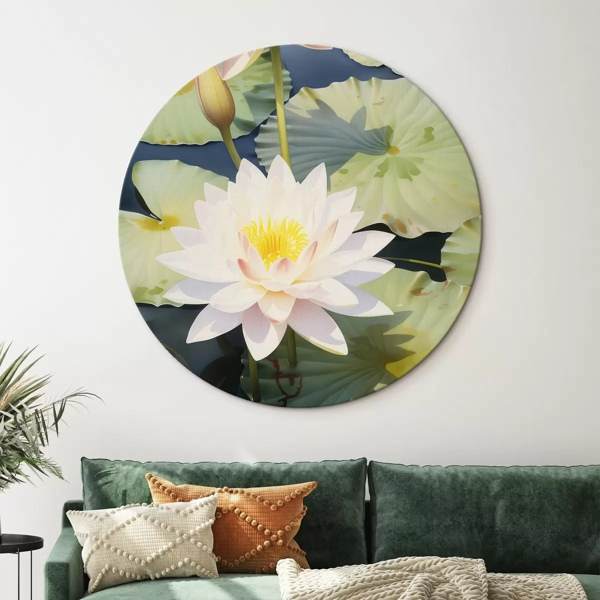 Kerek festmények Luxus lótuszvirágok r46089