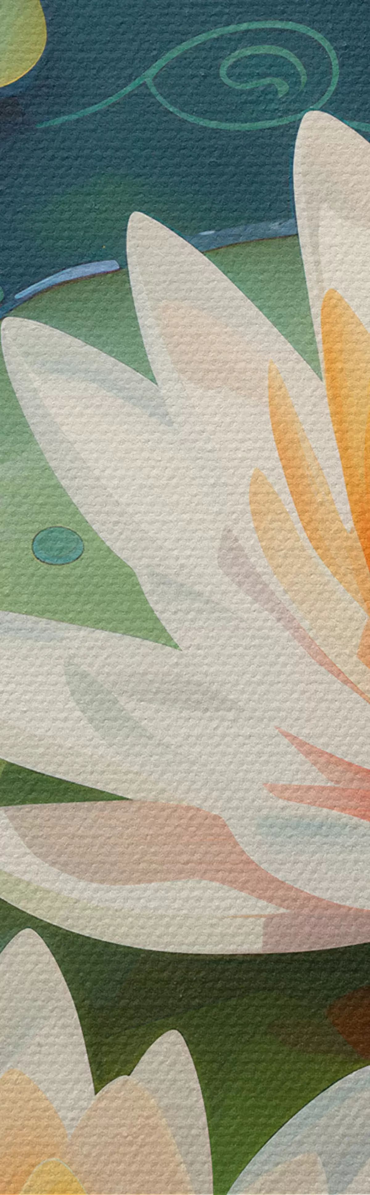 fotótapéta Halak egy tóban és lótuszvirágok m00867