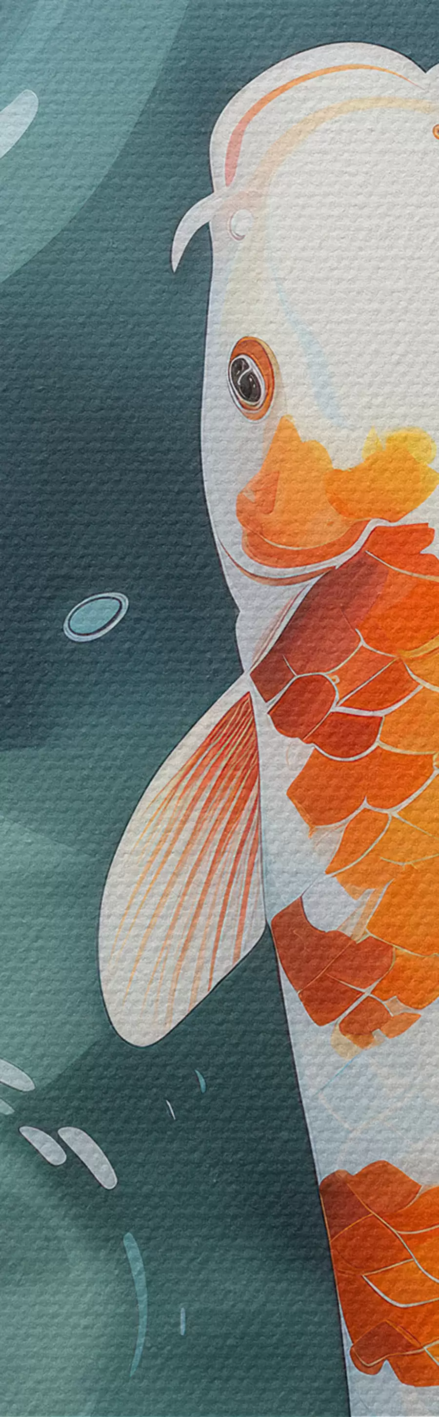 fotótapéta Világos képek lótuszvirágokról és halakról egy tóban m00869