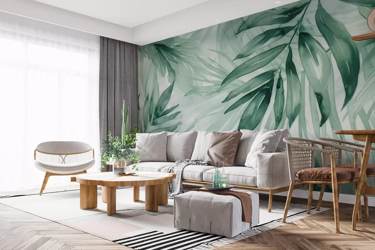 fotószőnyeg Páfránylevelek akvarell w04694