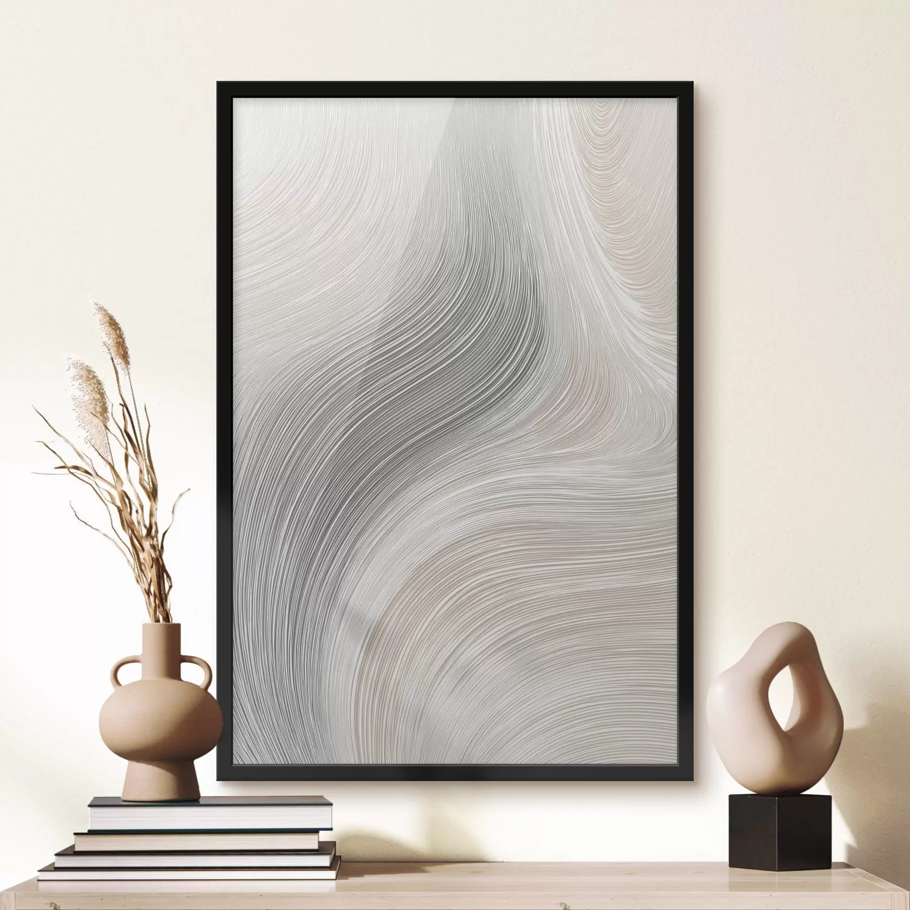 fotószőnyeg Absztrakt, sima vonalak semleges árnyalatokban f46154