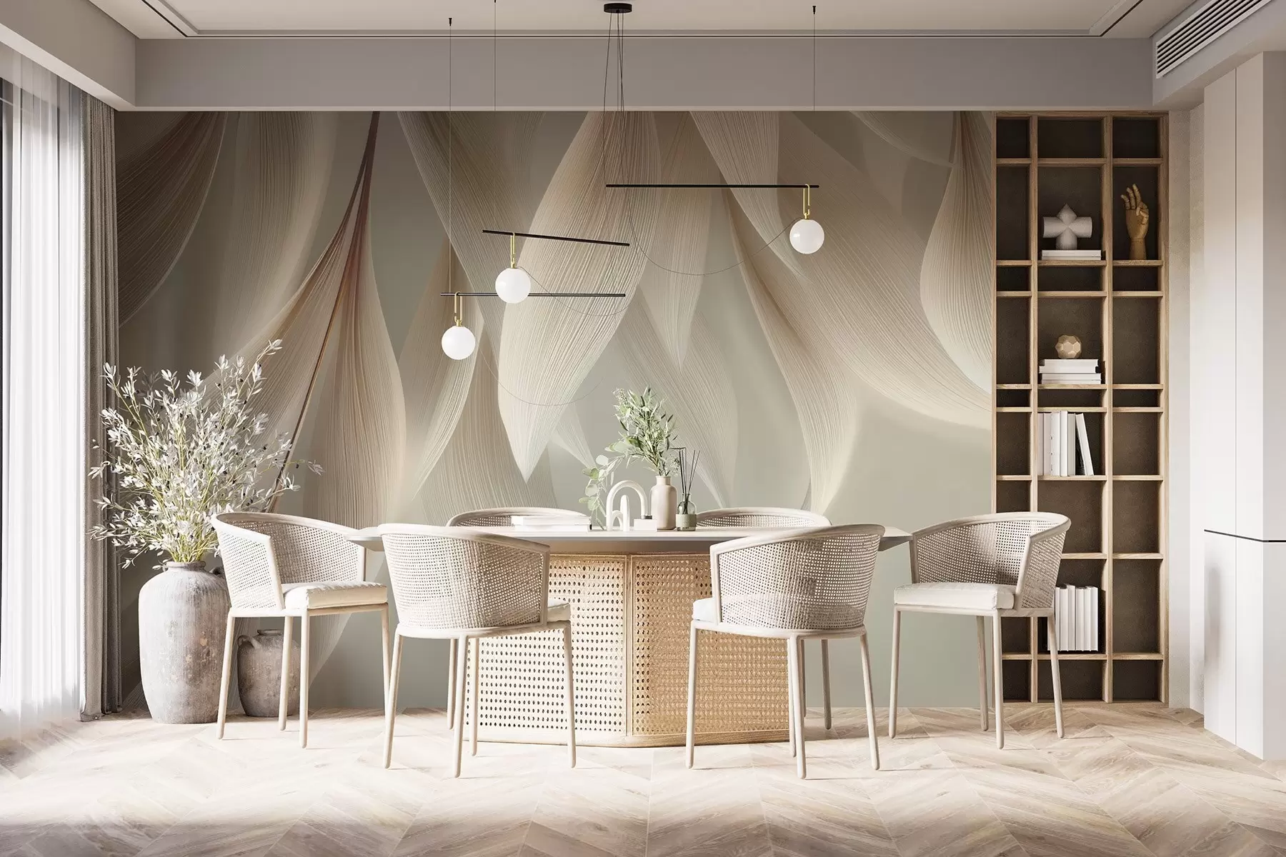 fotószőnyeg Stilizált kontúrokkal rendelkező lógó levelek w04706