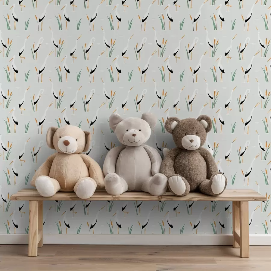 fotószőnyeg Gémek a nádasban, világos háttér előtt a00650v2