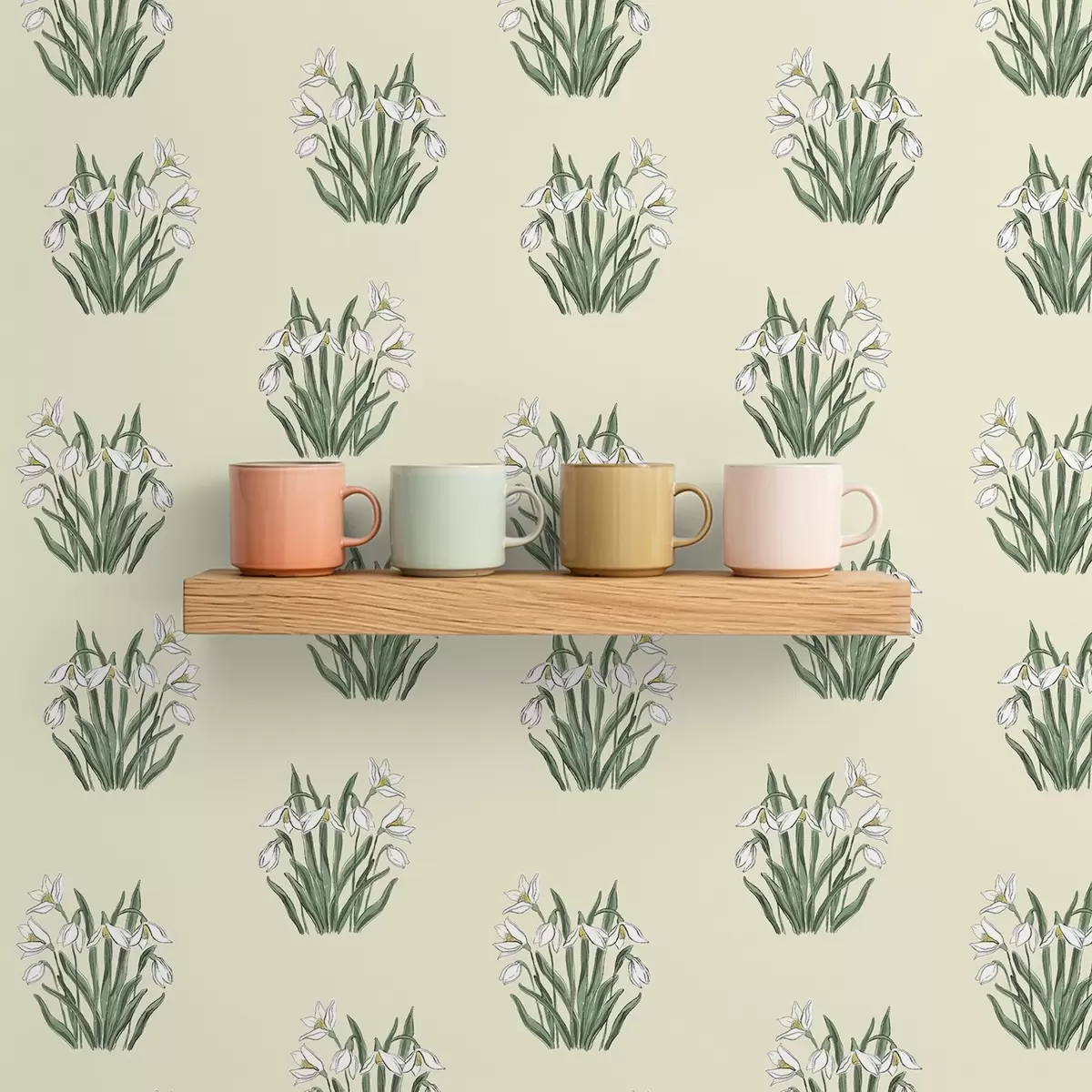 Háttérkép Hóvirágok zöld levelekkel krémes háttérrel a00651v2 Háttérkép Hóvirágok zöld levelekkel krémes háttérrel a00651v2