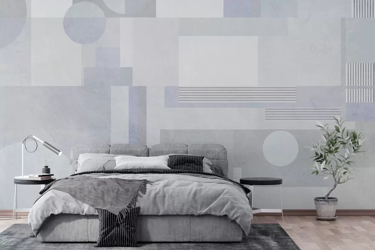 fotószőnyeg absztrakt geometria szürke-kék árnyalatokban w04635v2