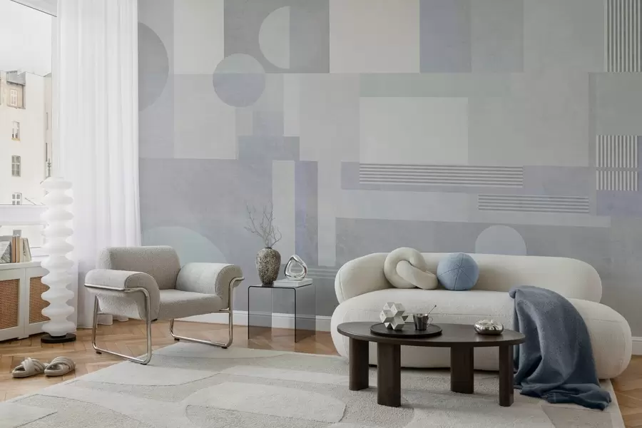 fotószőnyeg absztrakt geometria szürke-kék árnyalatokban w04635v2