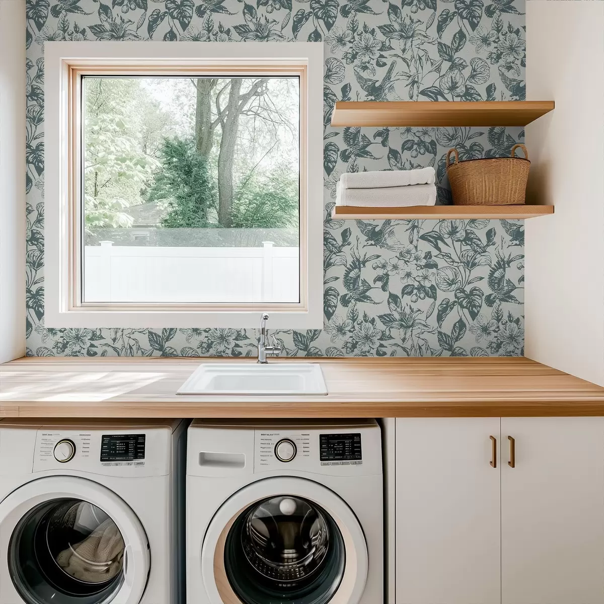 Háttérkép Fekete-fehér virágdísz madarakkal a00737 Háttérkép Fekete-fehér virágdísz madarakkal a00737