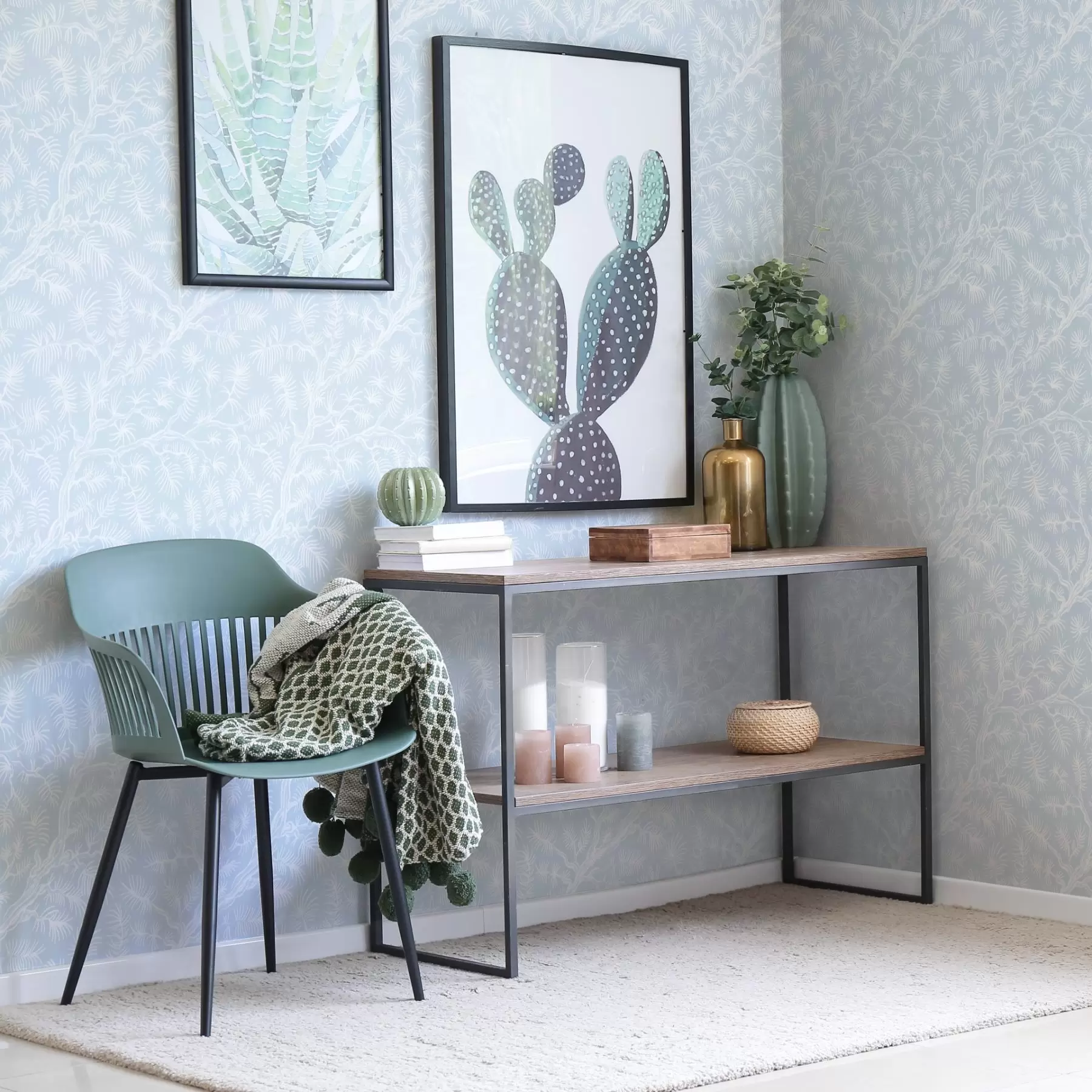 fotószőnyeg Világos árnyalatú fenyőágak kék háttér előtt a00838