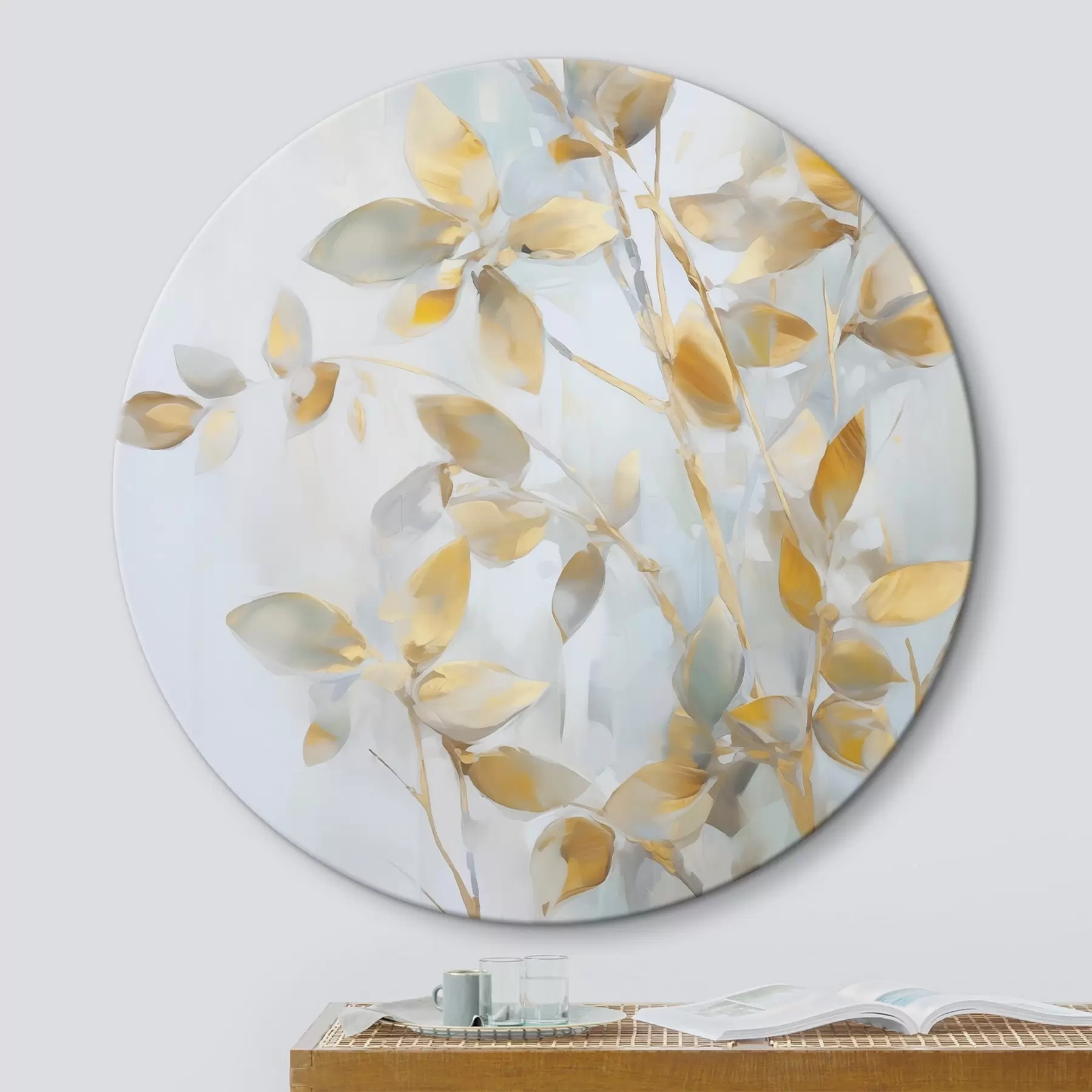 fotótapéta Absztrakt levelek festmény utánzat r46348