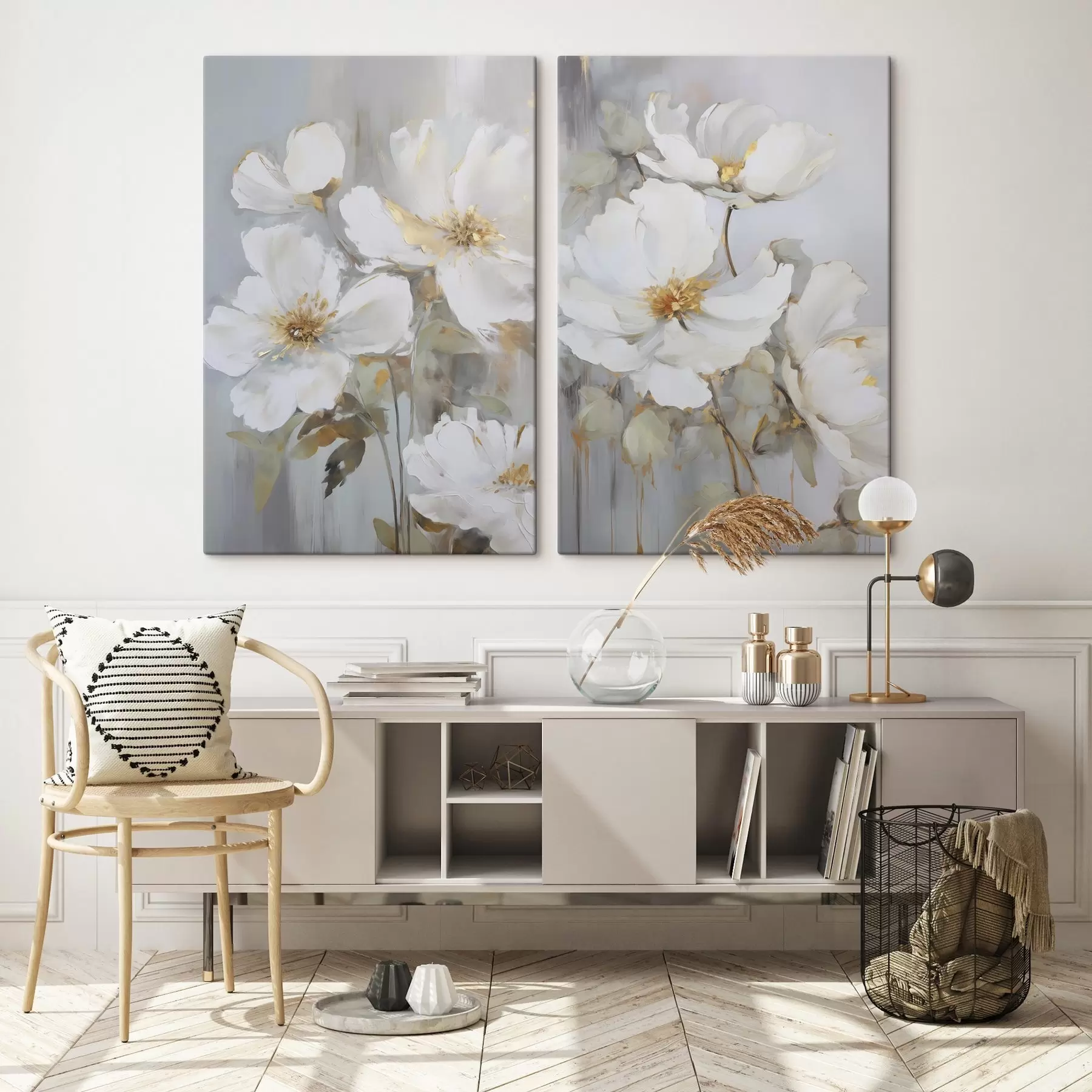 fotótapéta Absztrakt virágok festmény utánzat m00906