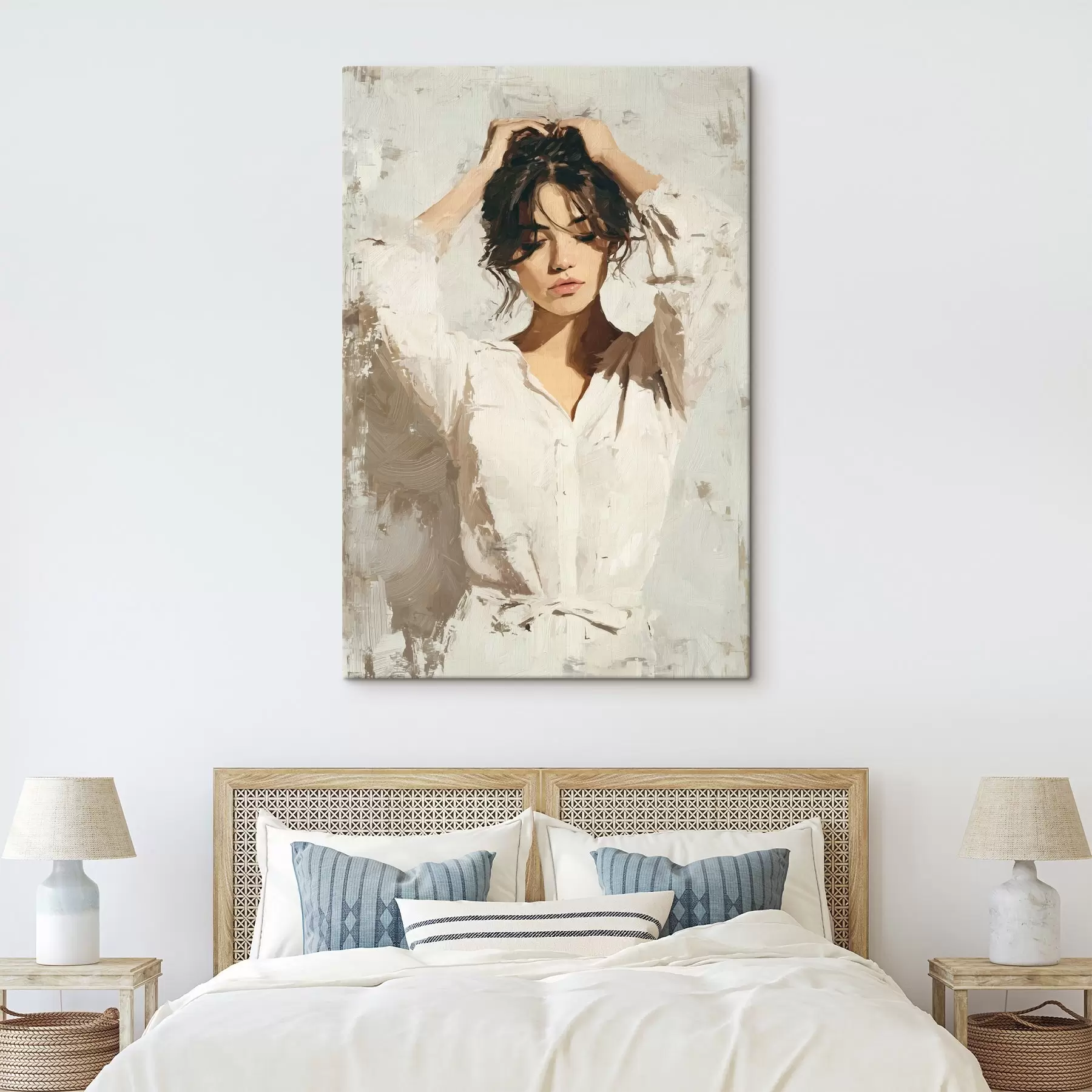 fotótapéta Fehér ruhás nő s46366