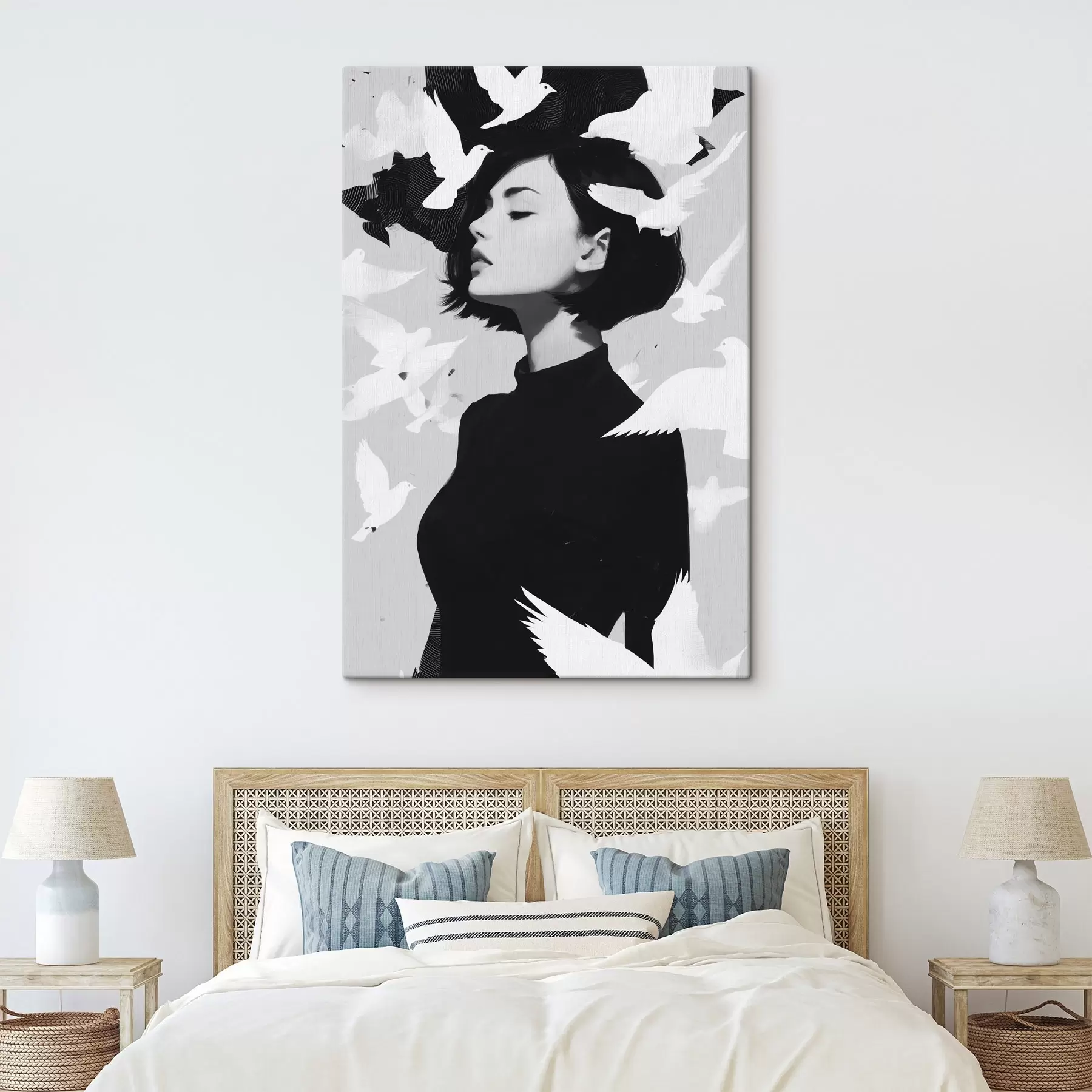 fotótapéta Lány madarakkal s46369