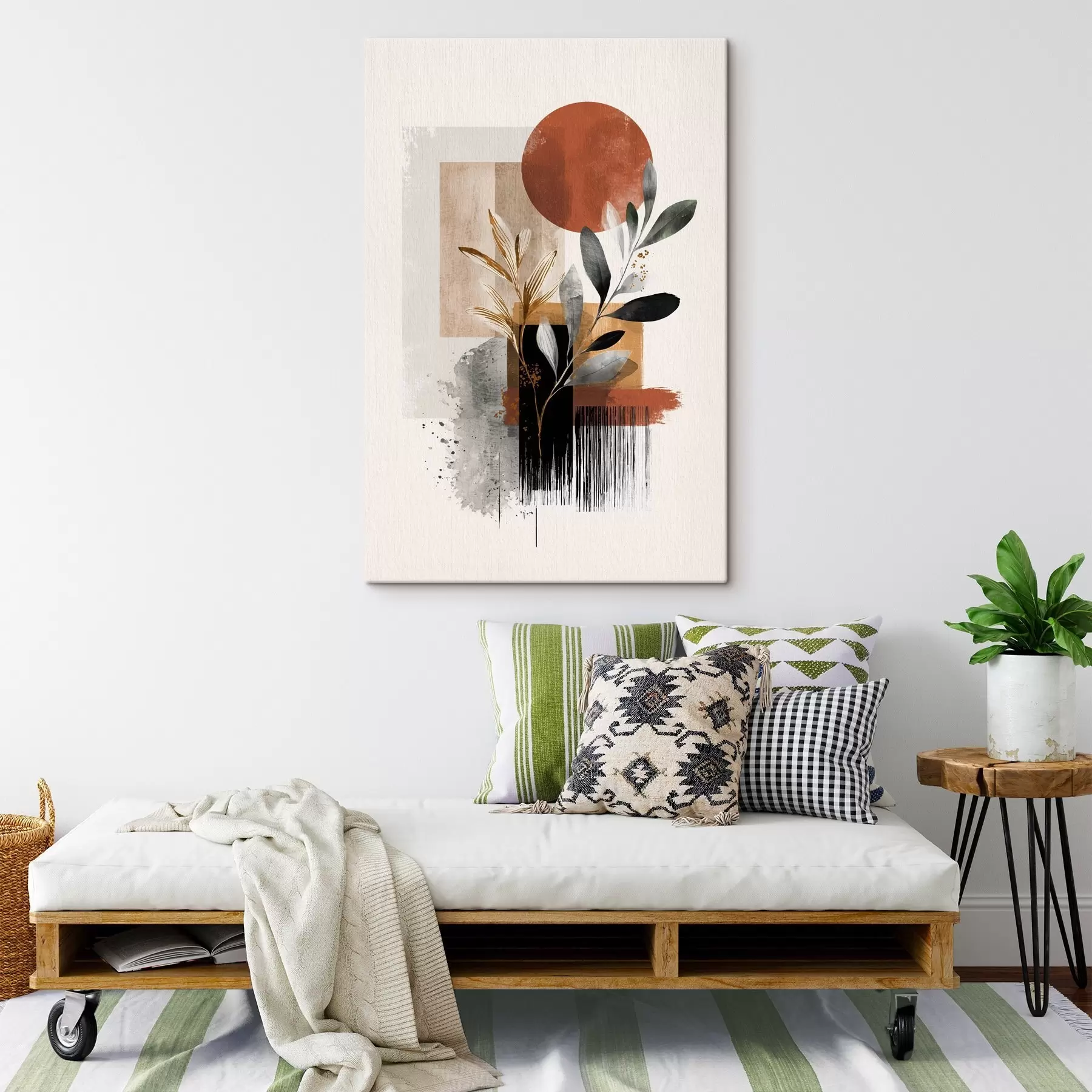 fotótapéta Geometria és levelek absztrakciója s46388