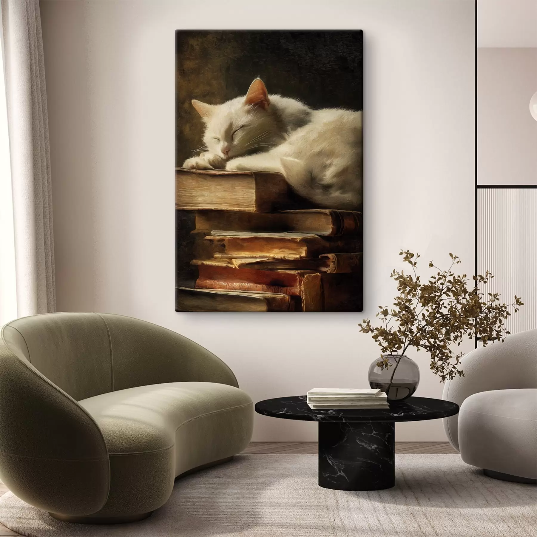 fotótapéta Macska a könyveken s46428