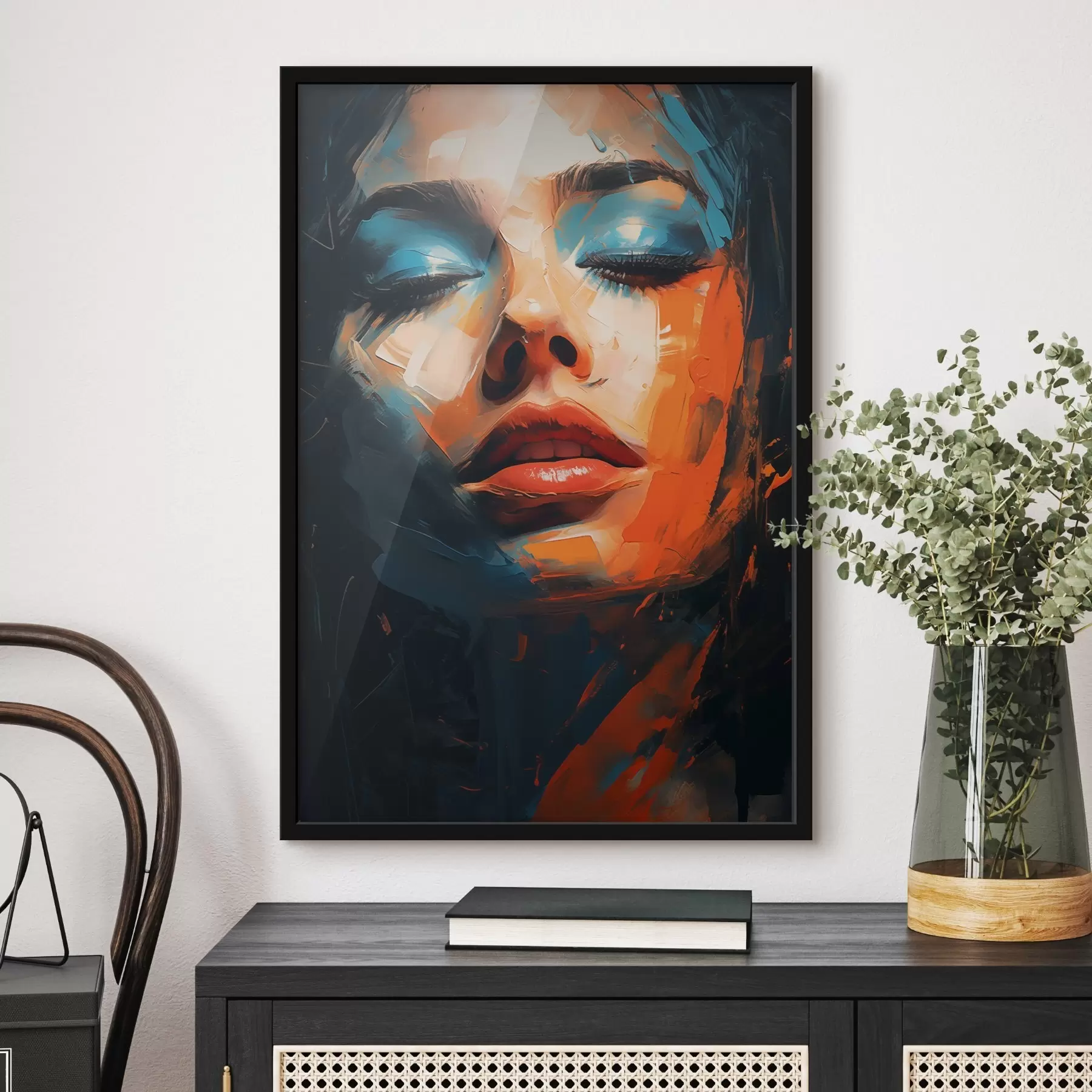 fotószőnyeg Festékkel borított lányarc f46377