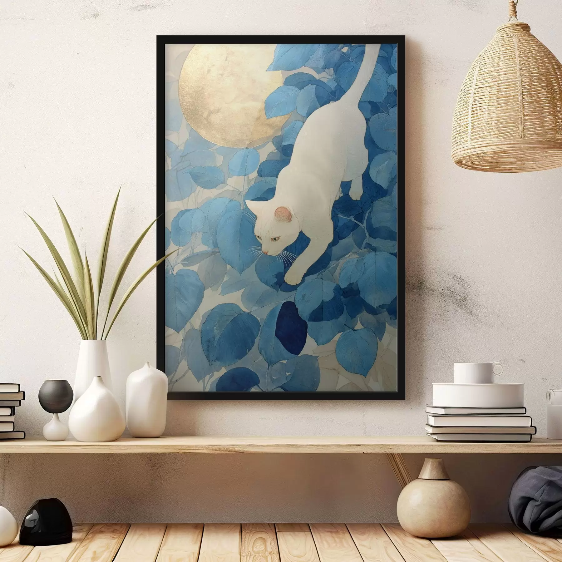 fotószőnyeg Fehér macska f46425