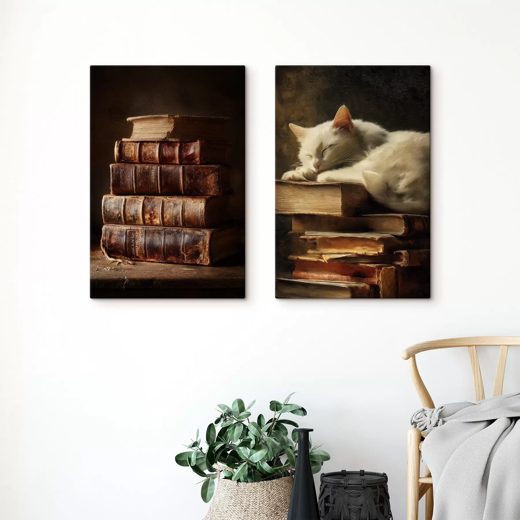 fotótapéta Macska a könyveken m00918