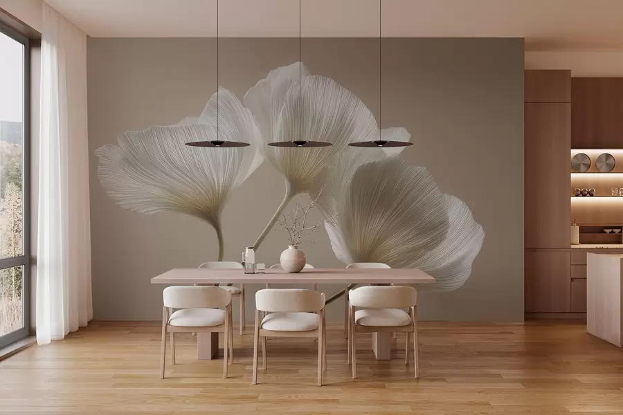 fotószőnyeg három finom virág bézs háttérrel w04810