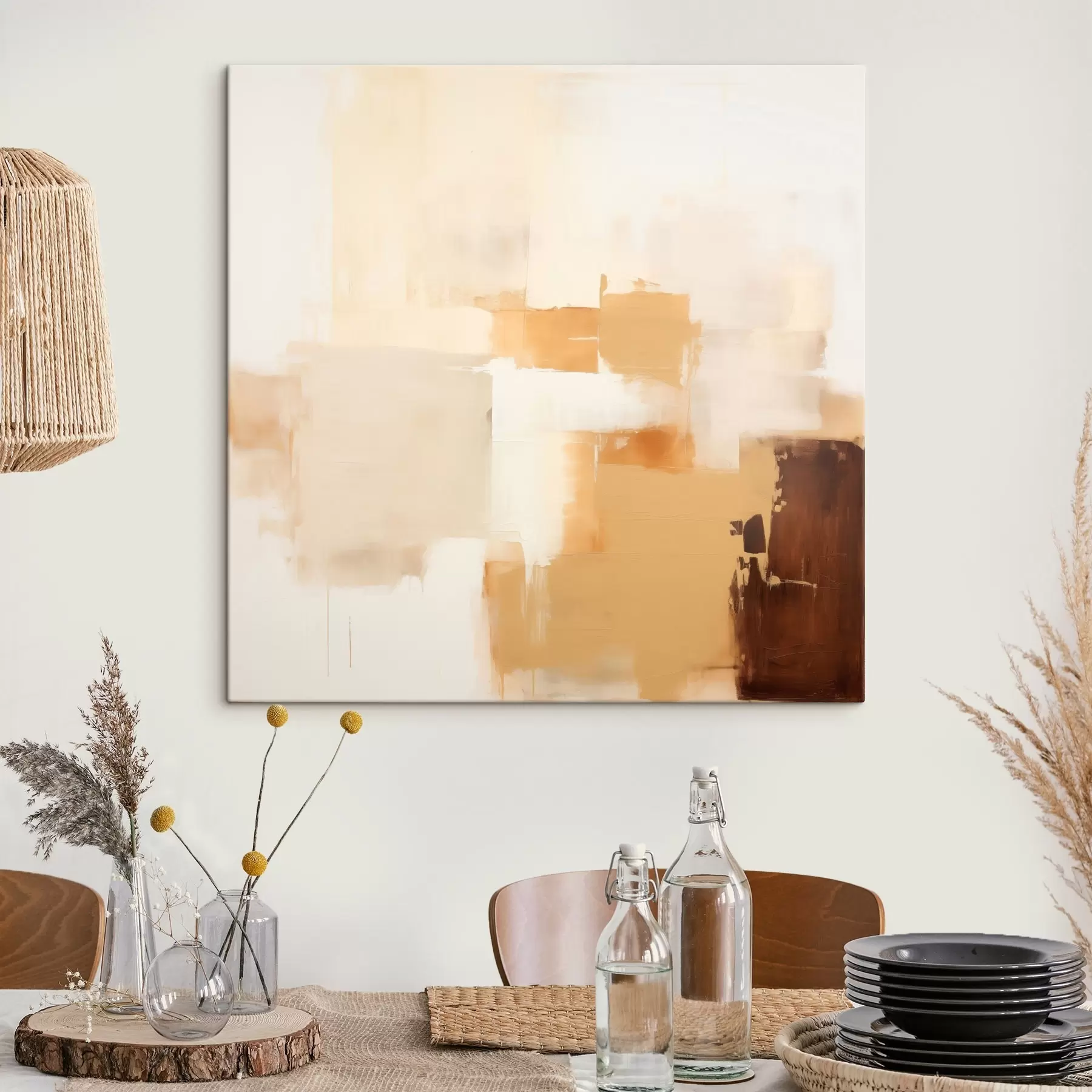 fotótapéta Bézs és barna geometrikus formák absztrakt stílusban s46306