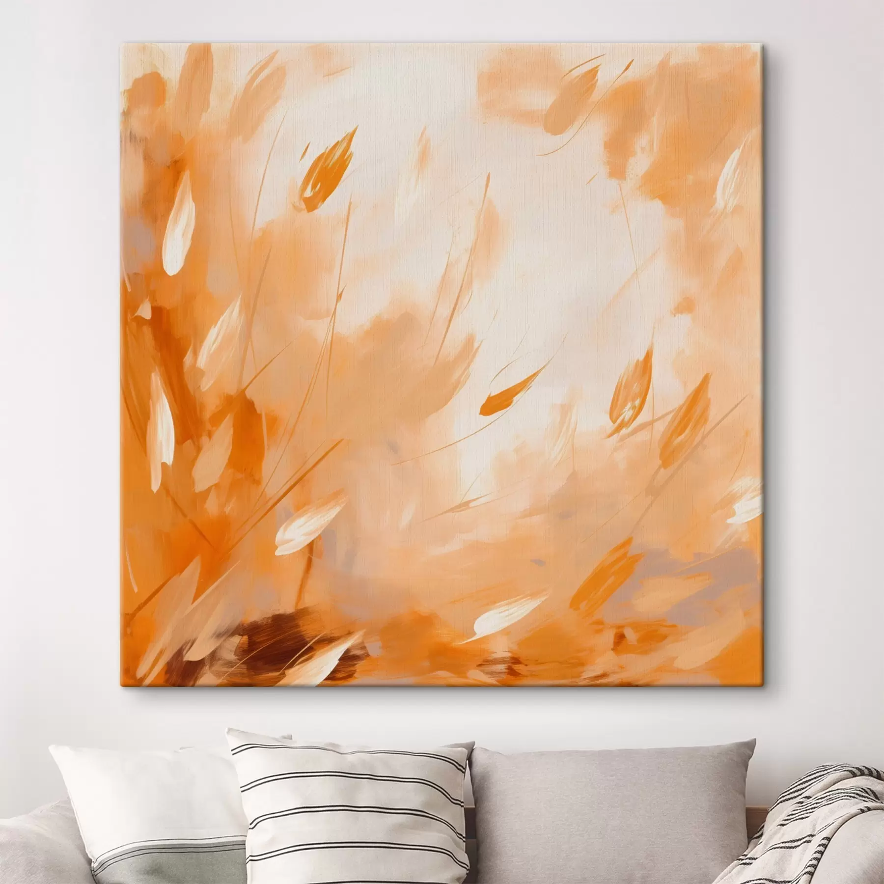 fotótapéta Absztrakt szirmok és szárak olajfestmény stílusban s46319