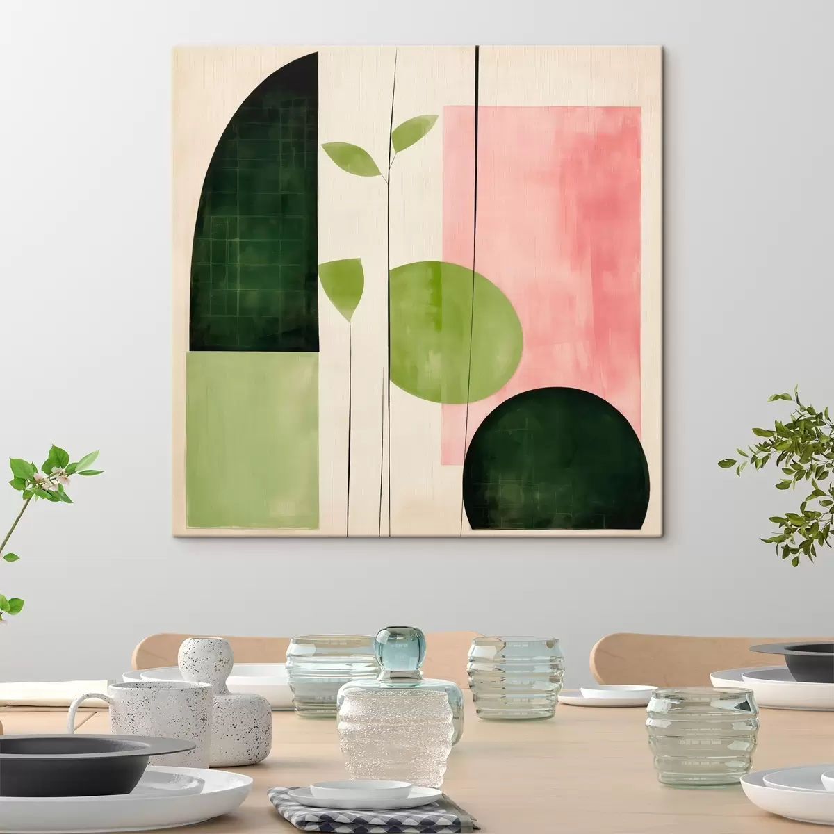 fotótapéta Modern minimalista stílus rózsaszín és zöld blokkokkal s46312