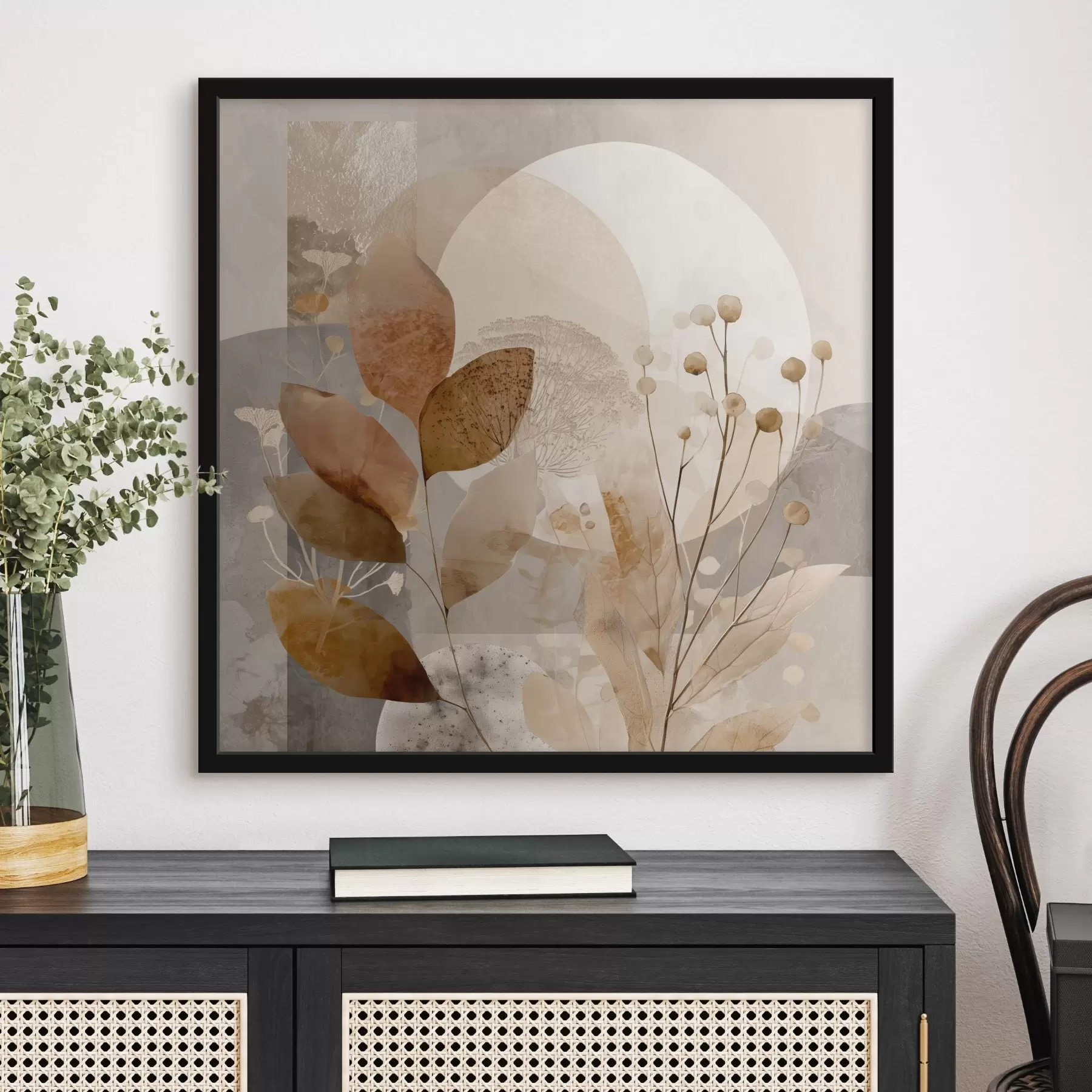 fotószőnyeg Bézs és barna virágmintás f46308