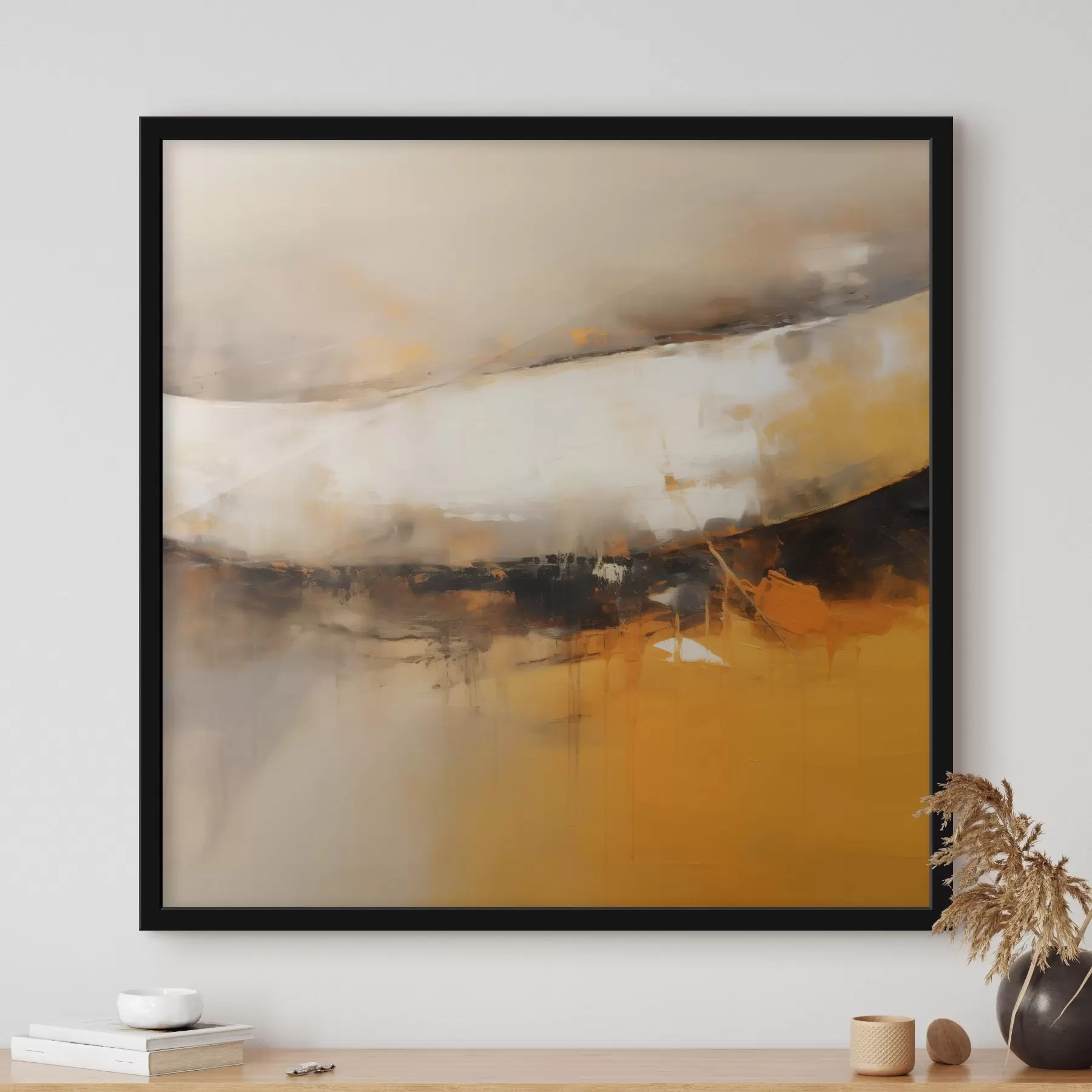 fotószőnyeg Dinamikus kompozíció narancssárga és sötét tónusokkal f46318