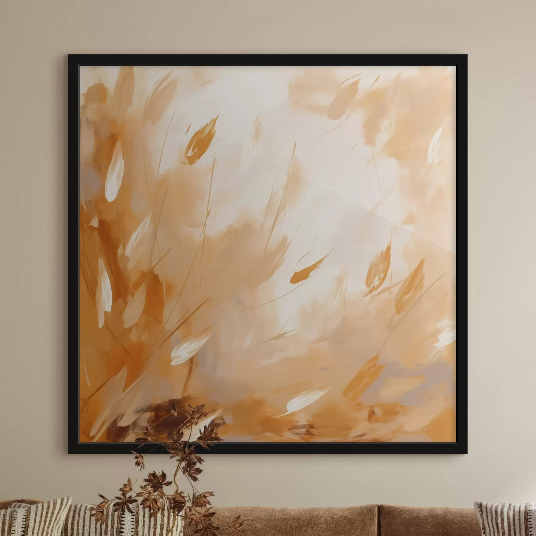 fotószőnyeg Absztrakt szirmok és szárak olajfestmény stílusban f46319