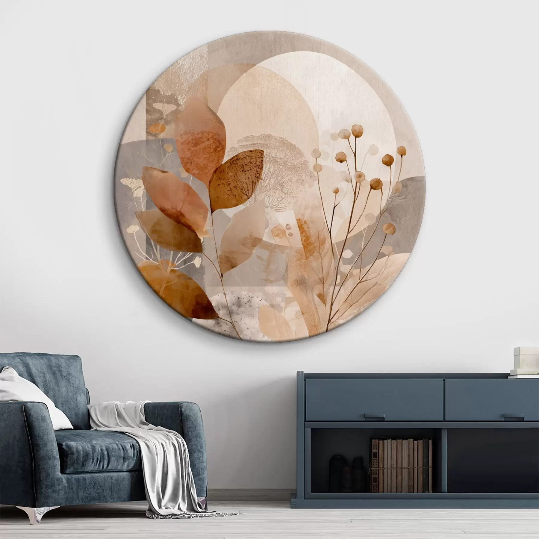 fotótapéta Bézs és barna virágmintás r46308